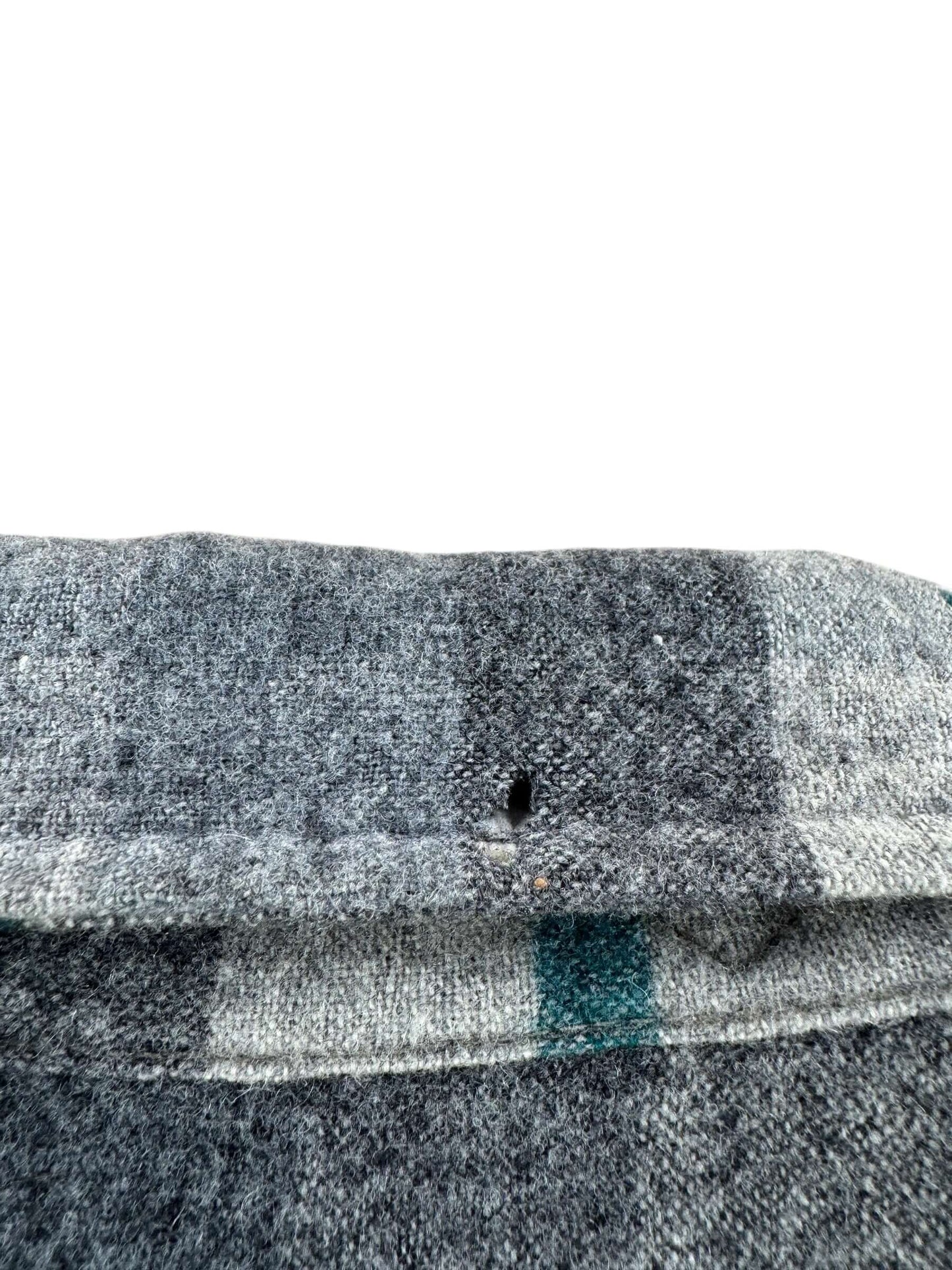 Hole on Vintage Grey & Green Pendleton Flannel SZ L - AS IS