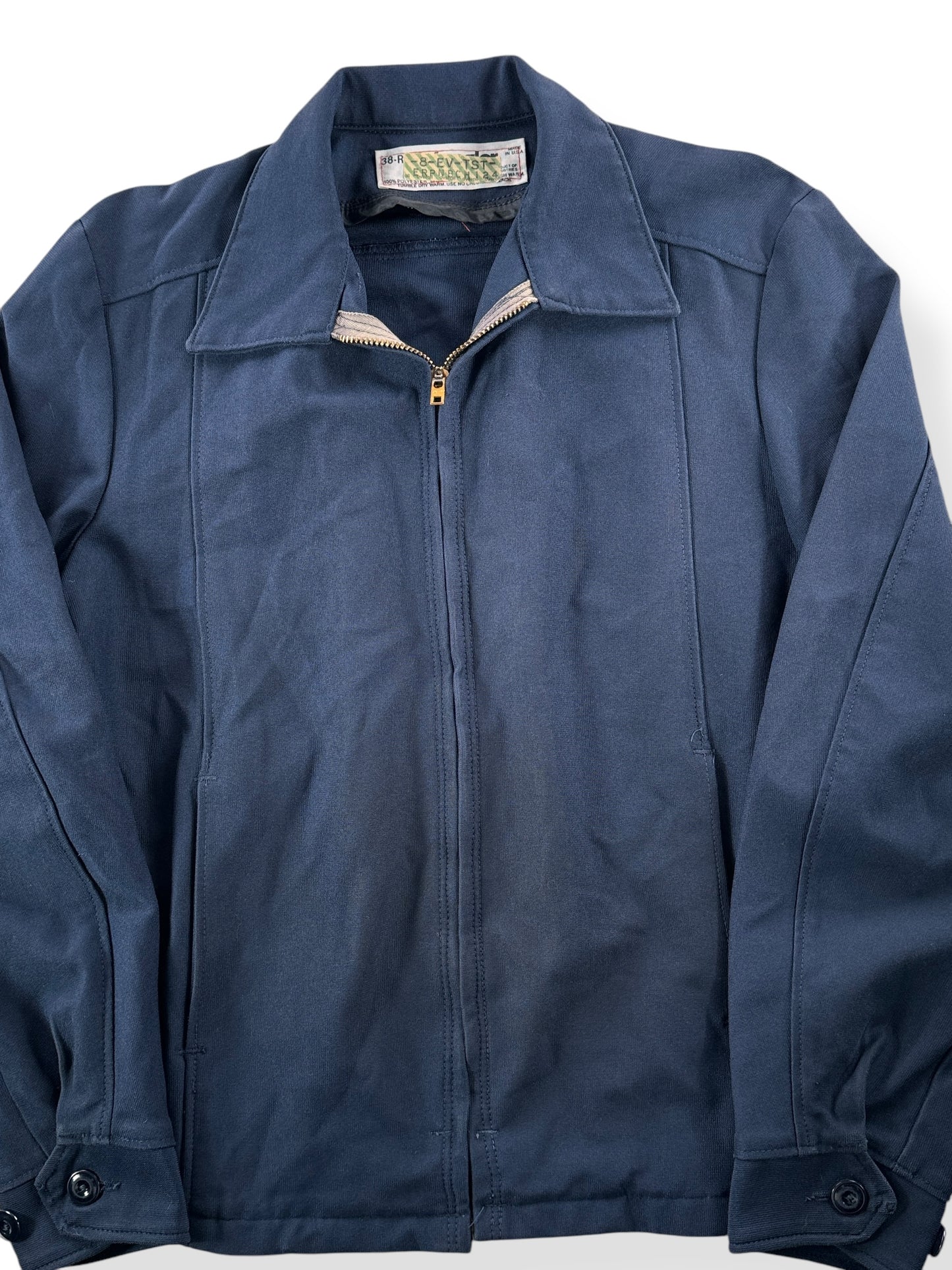 Front Close Up of Vintage Wrangler Gas Station Jacket SZ 38
