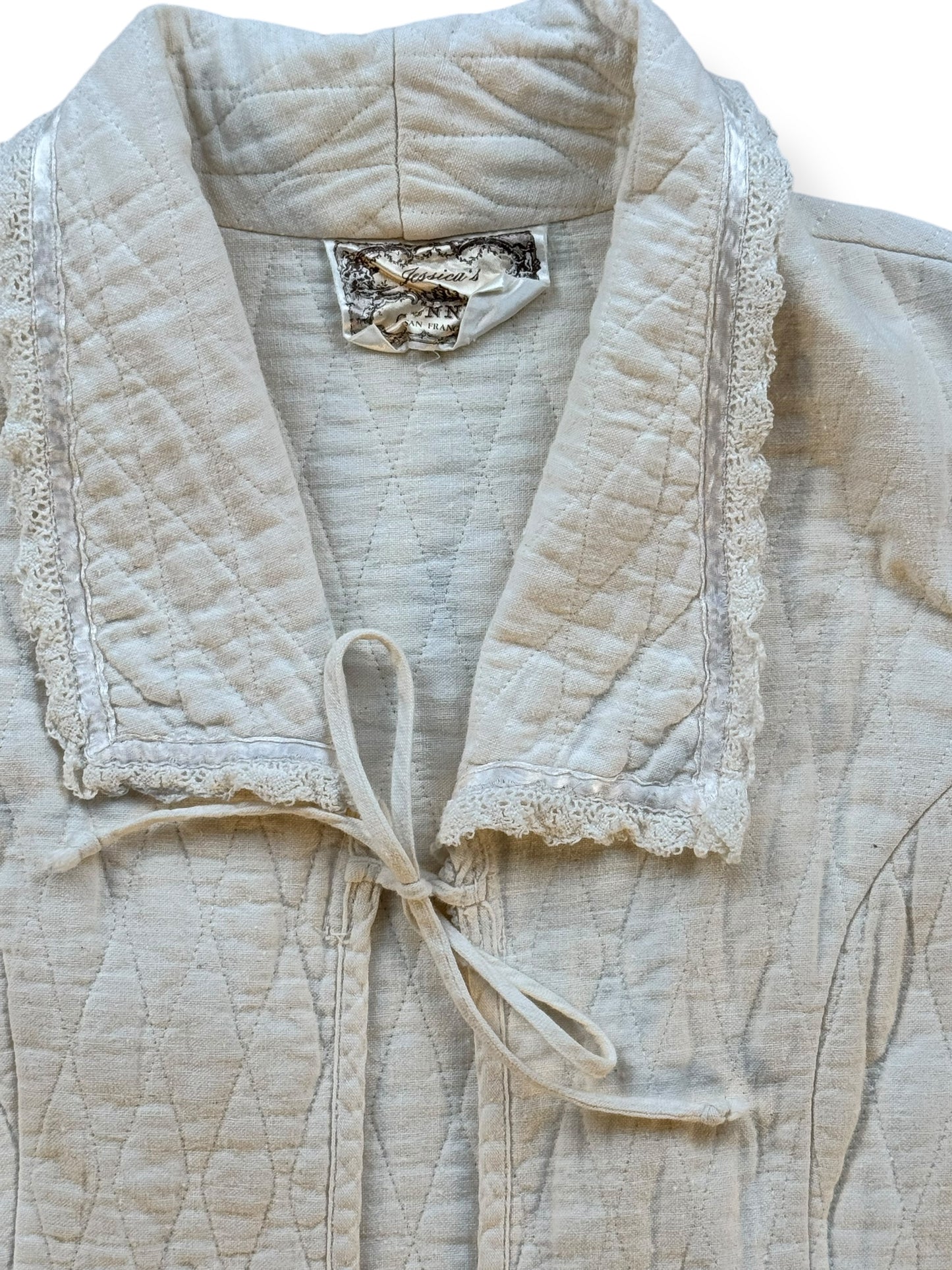 Collar detail Vintage Jessica's Gunnies Quilted Jacket L
