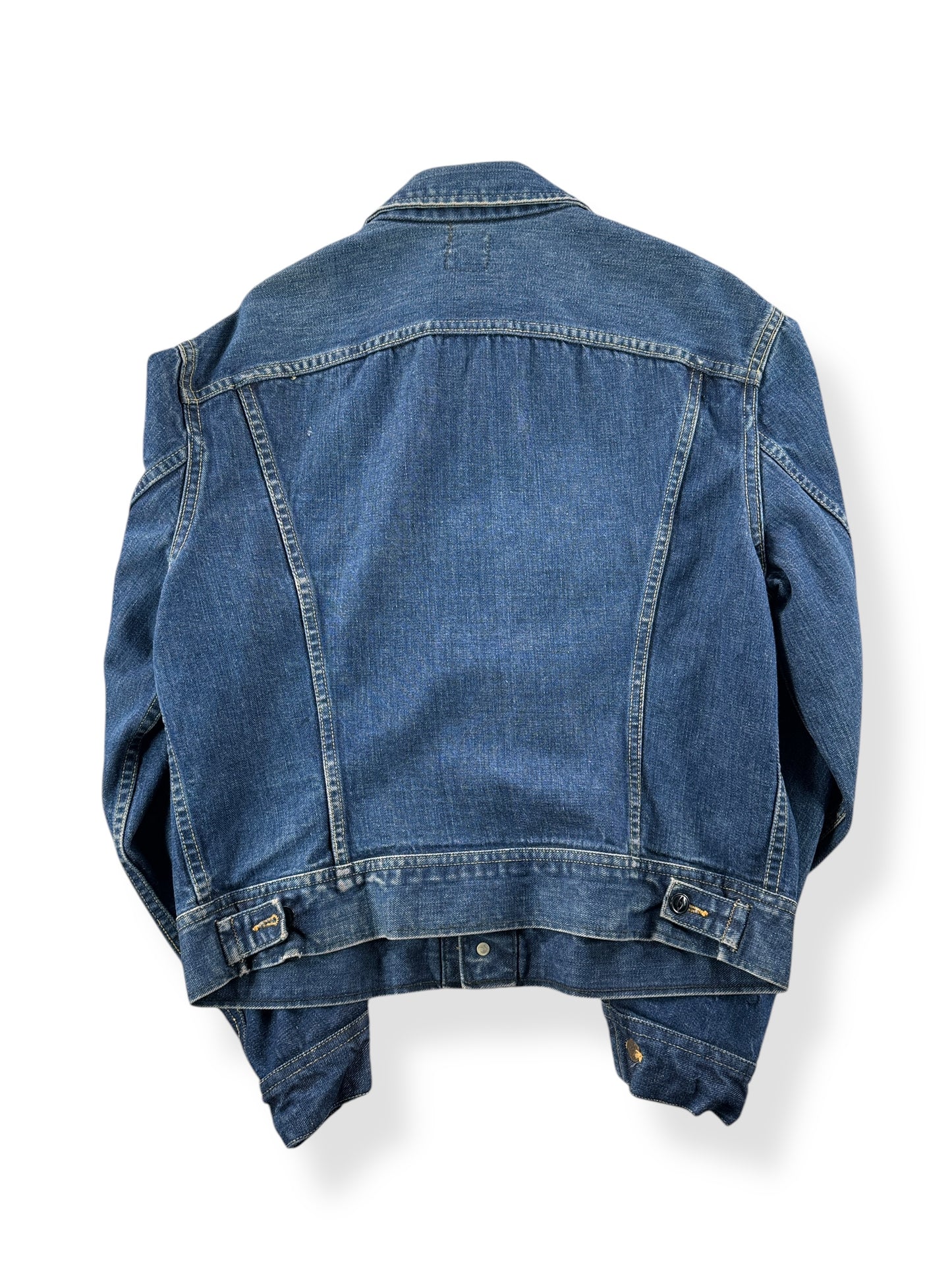 Back of Vintage 70s Era Lee 101-J Trucker Jacket SZ 42