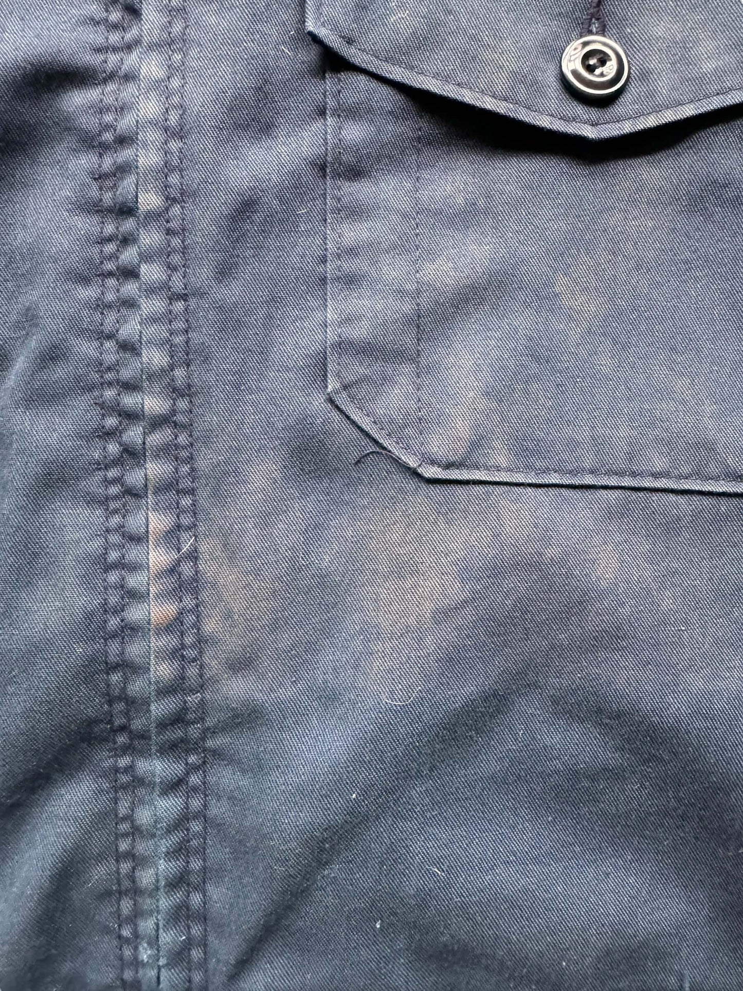 stains on Vintage MG Brassard Quilted Lined Gas Station Jacket SZ 42 RG