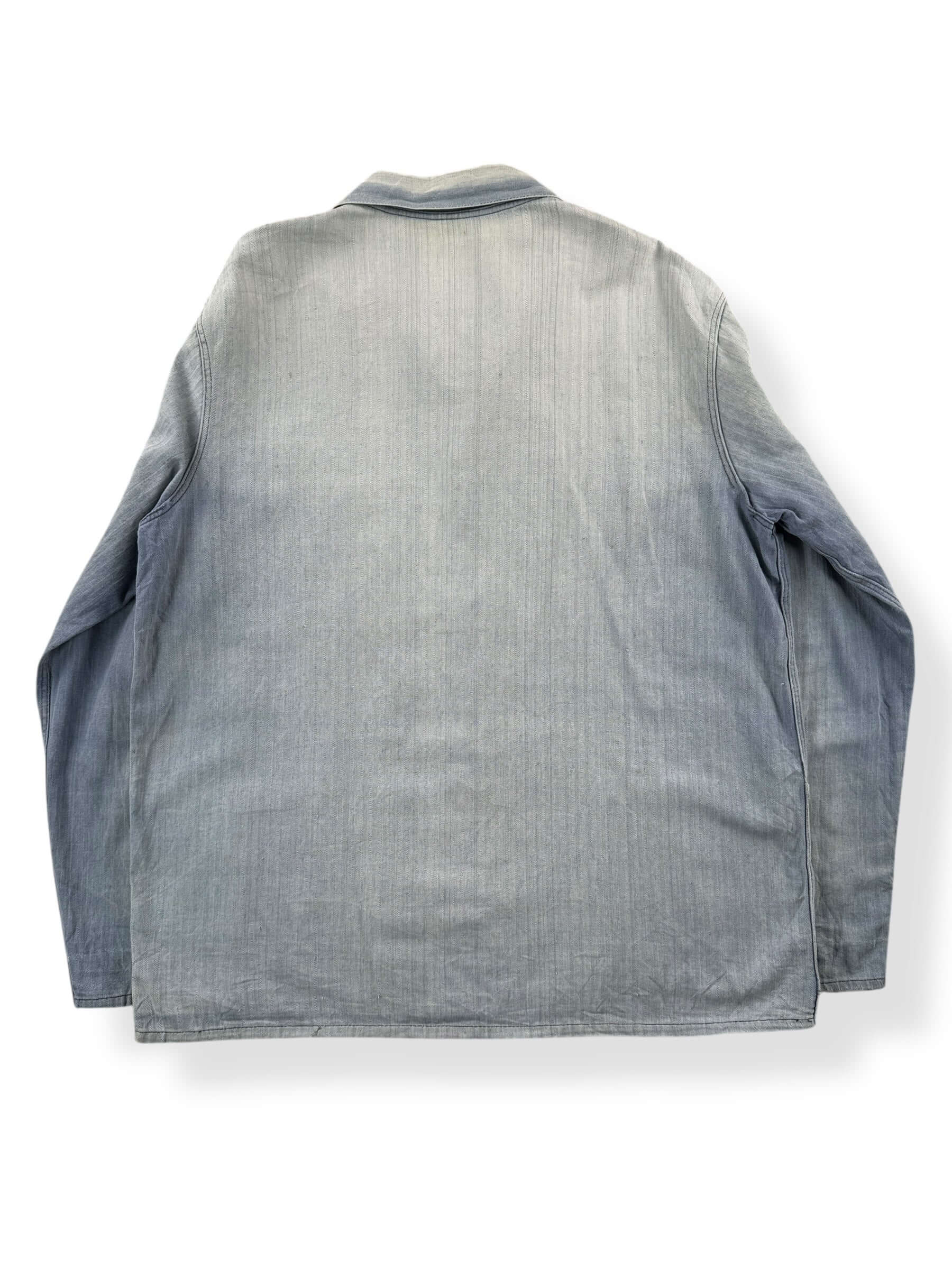 Back of Vintage Amazingly Sunfaded French Chore Coat SZ L