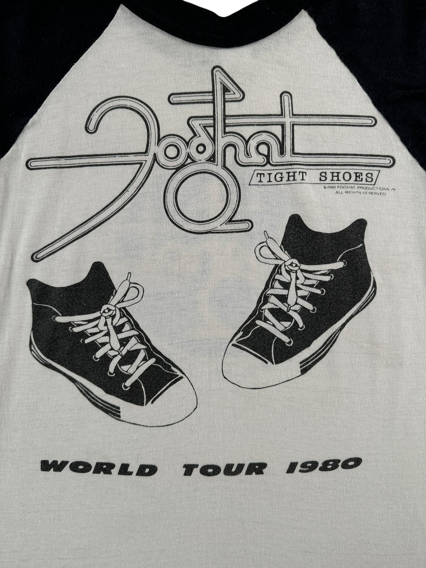 Back Graphic of Vintage '80 Fog Hat Raglan Tee SZ M