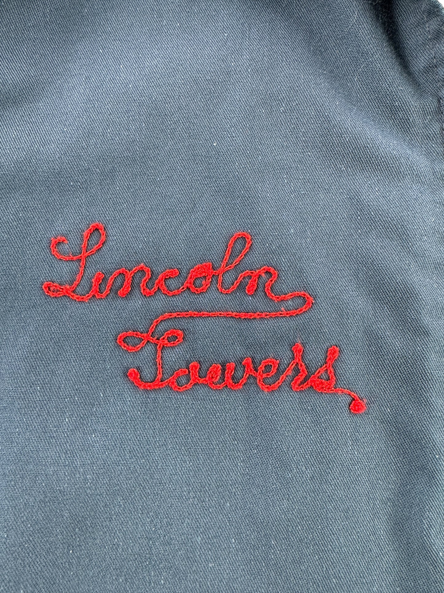 Chainstitching on Vintage Lincoln Towers Quilted Shop Jacket SZ S