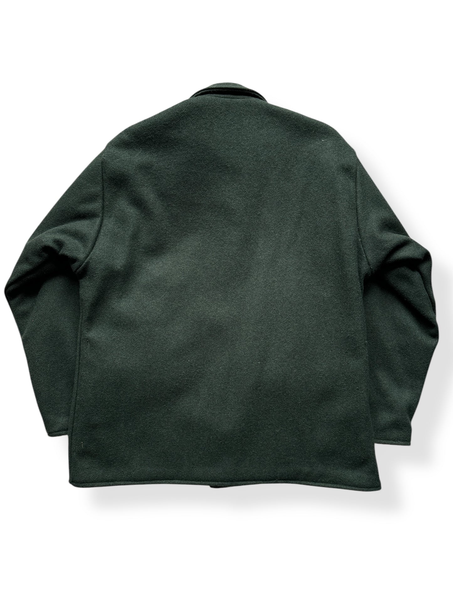 Back of Codet Green Wool Hunting Jacket SZ XL