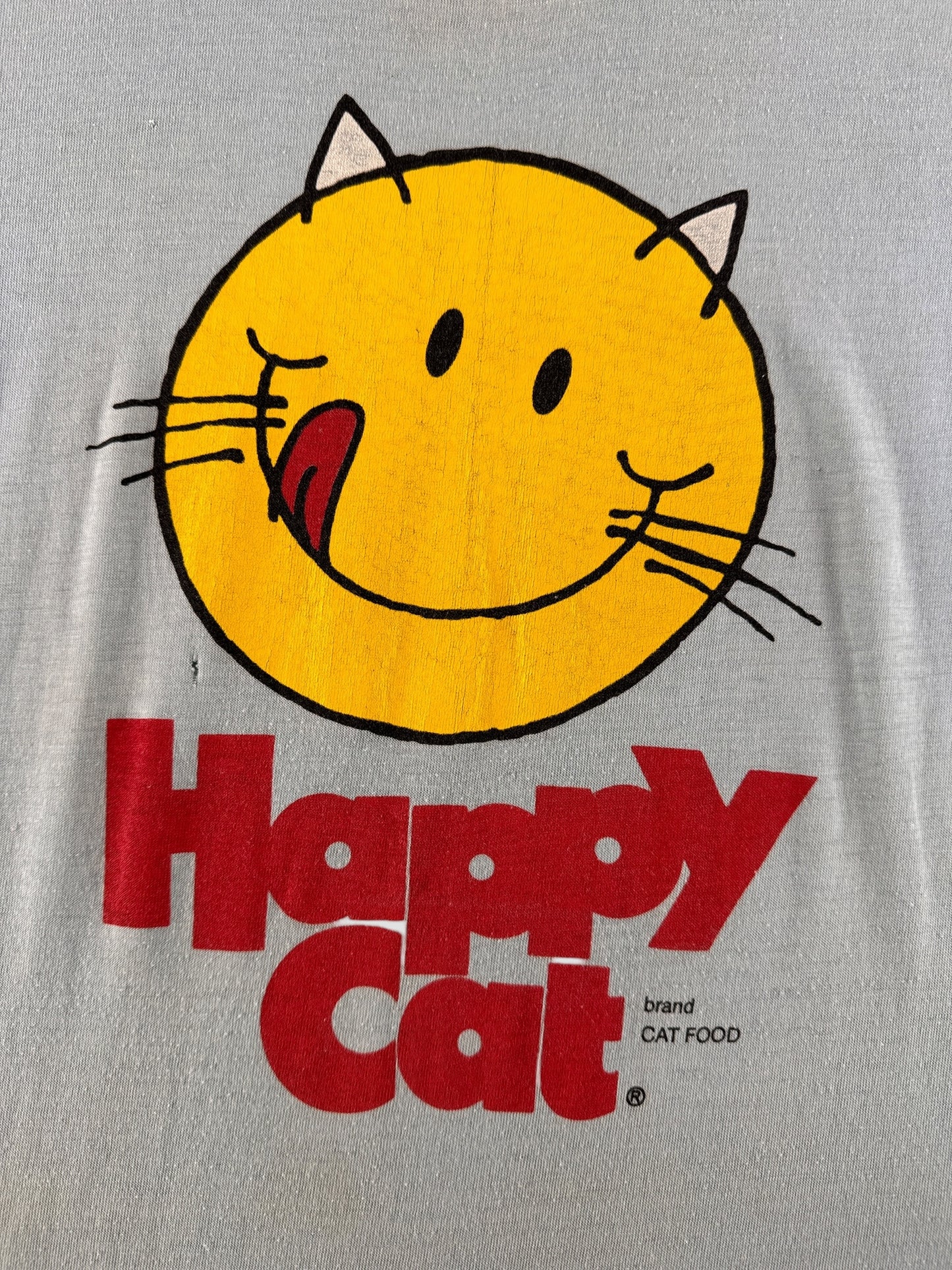 Front Graphic of Happy Cat Smiley Tee SZ M