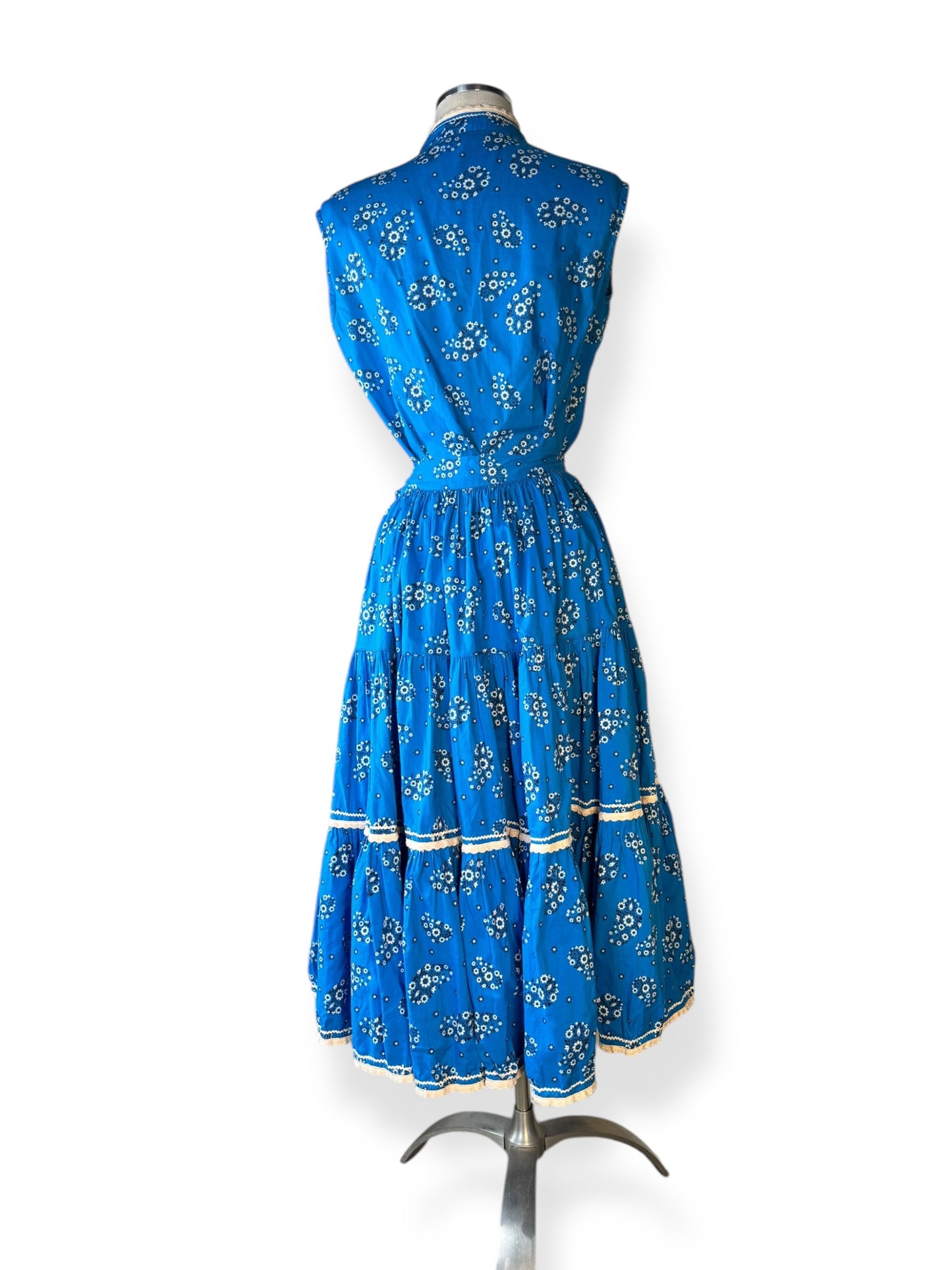 Back view of 1950s Thunderbird Bandana Skirt Set S