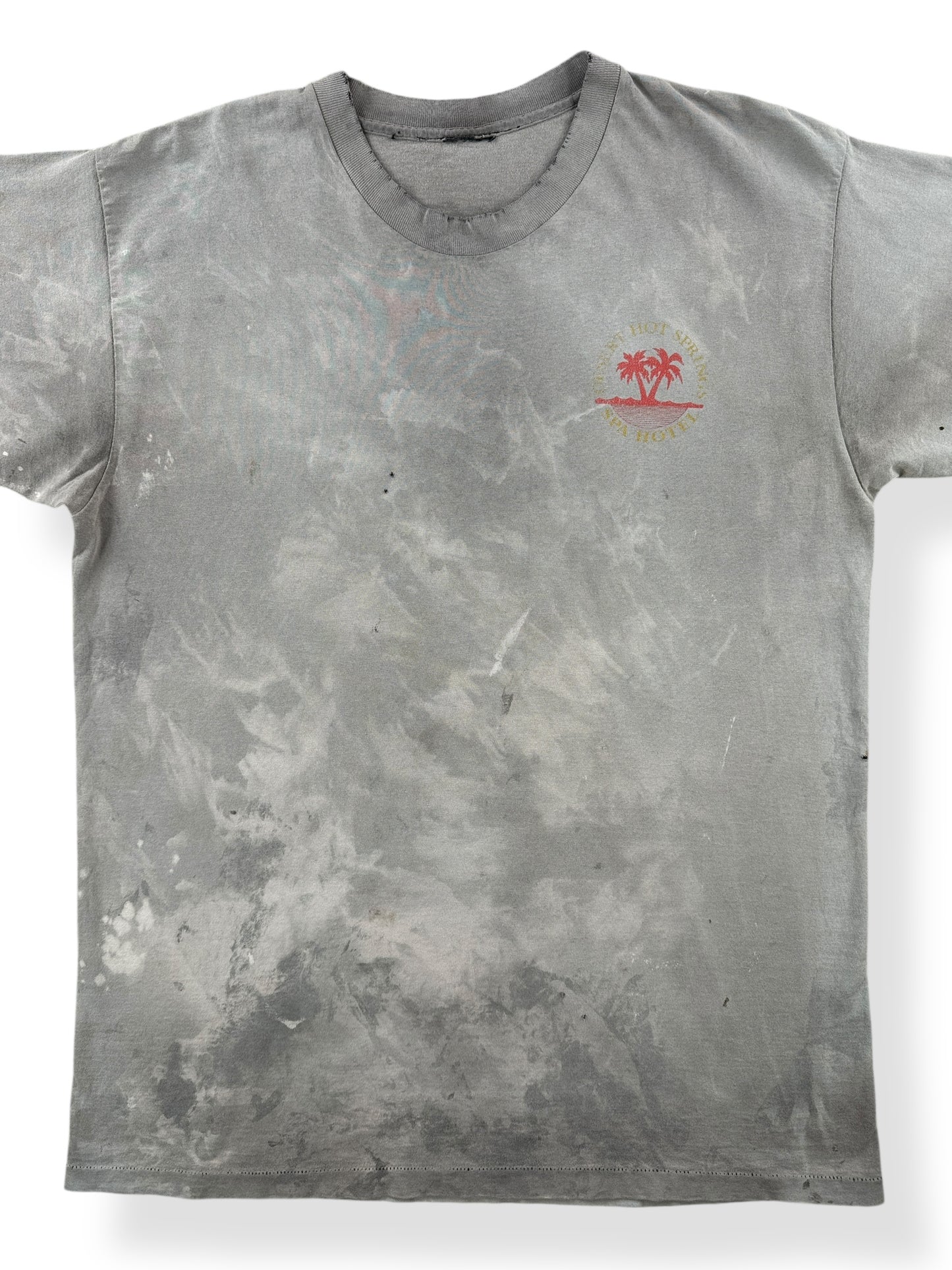 Front Close Up of Vintage Desert Hot Springs Thrasher Tee SZ XL