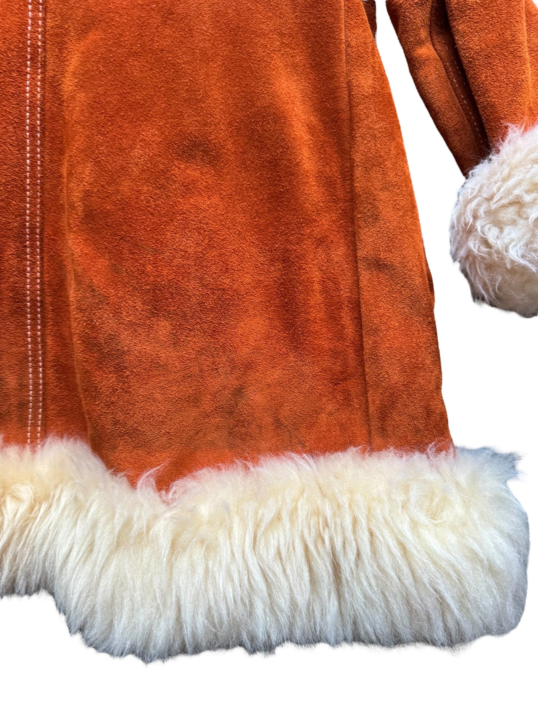Discoloration of 1960s Deadstock Suede and Fur Penney Lane Coat L