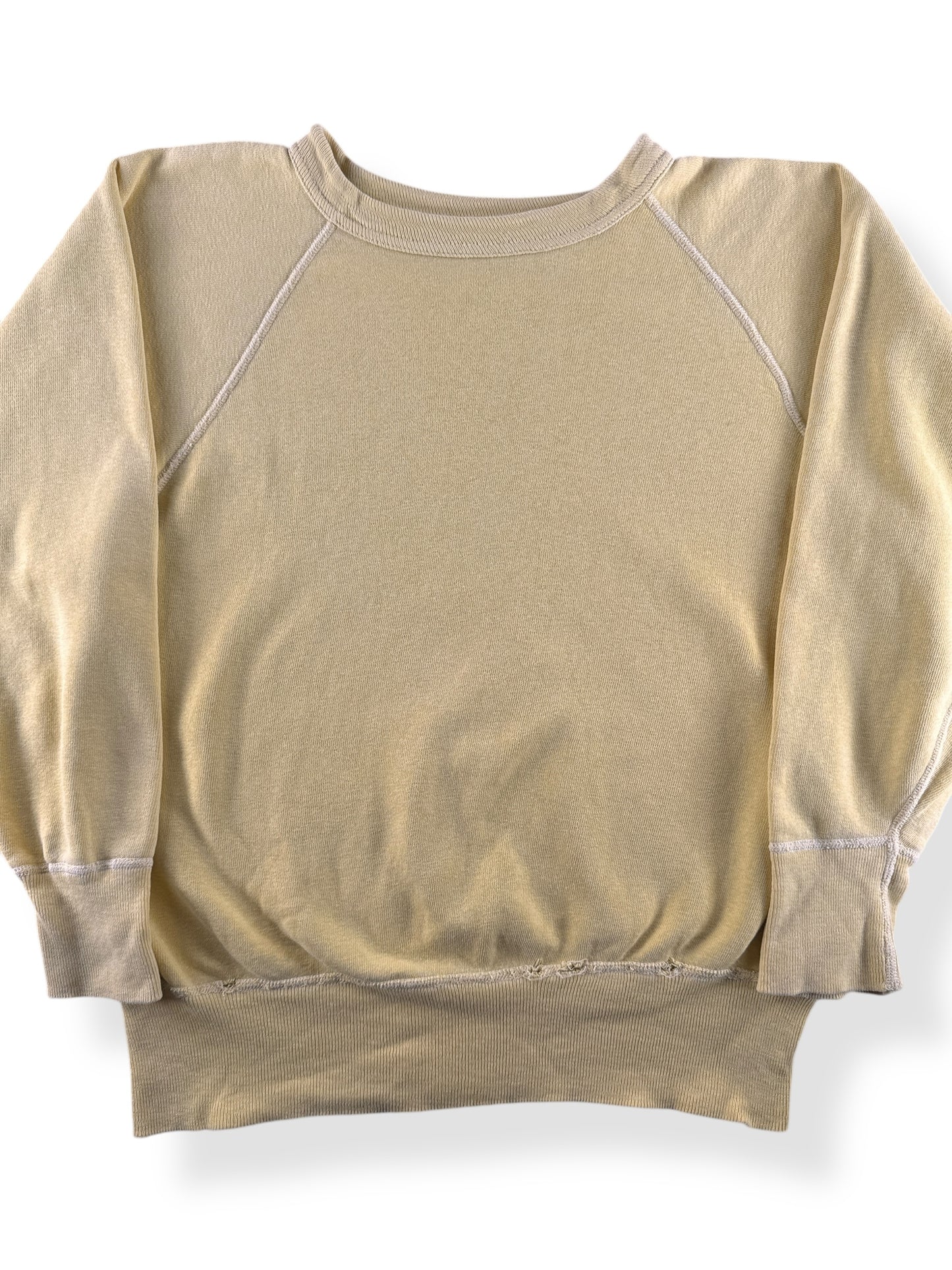 Front Close Up of Vintage Yellow Crewneck SZ M