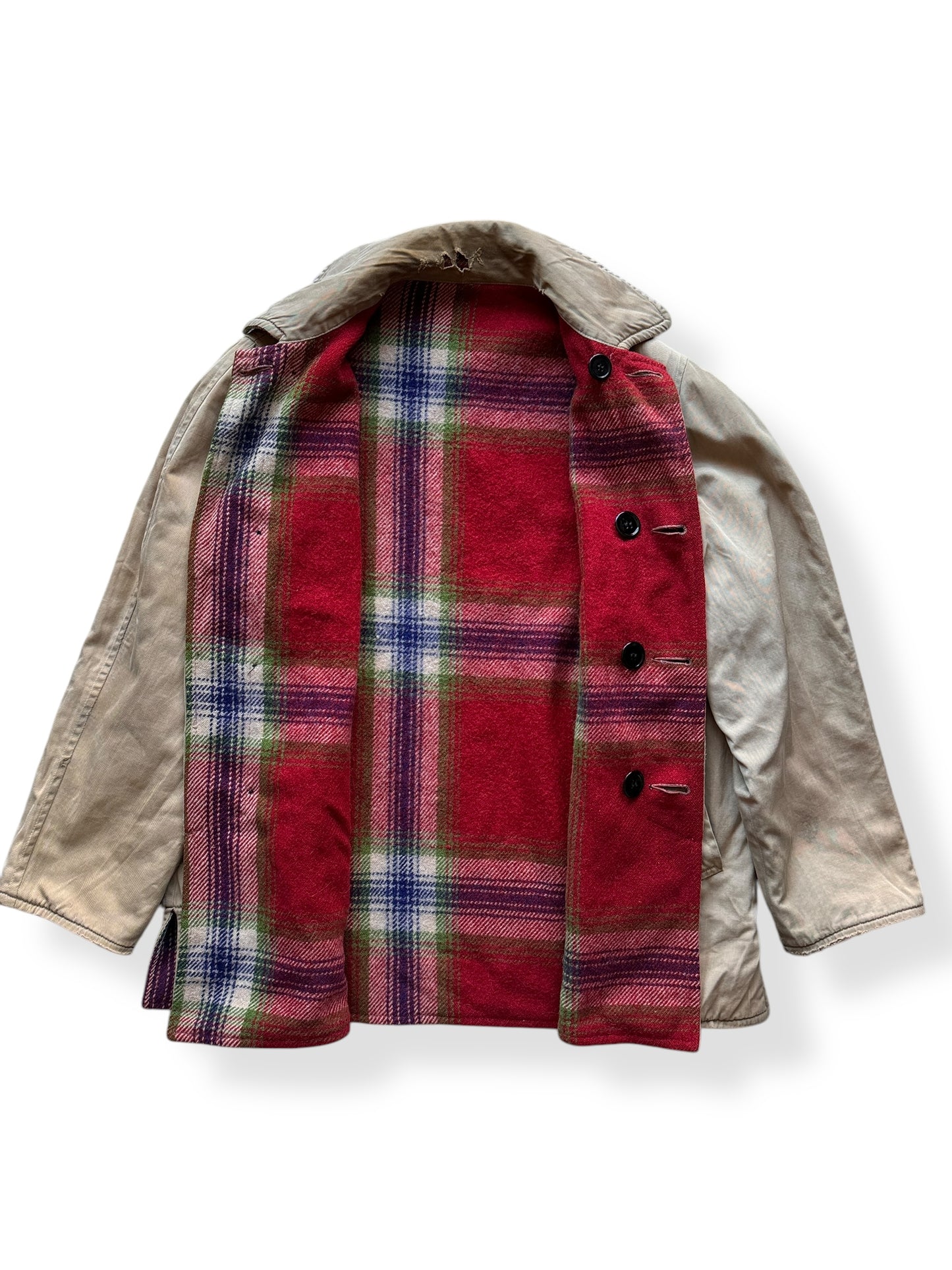 Inside of Vintage Reversible Wool/Canvas Jacket SZ L
