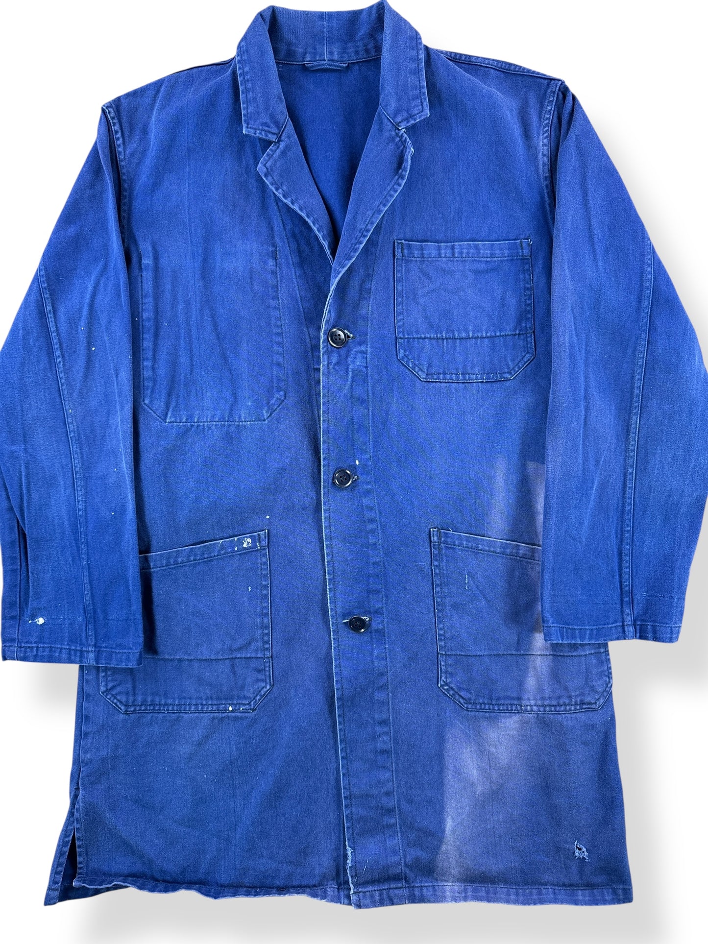 Front Close Up of Vintage Euro Work Jacket SZ M Long