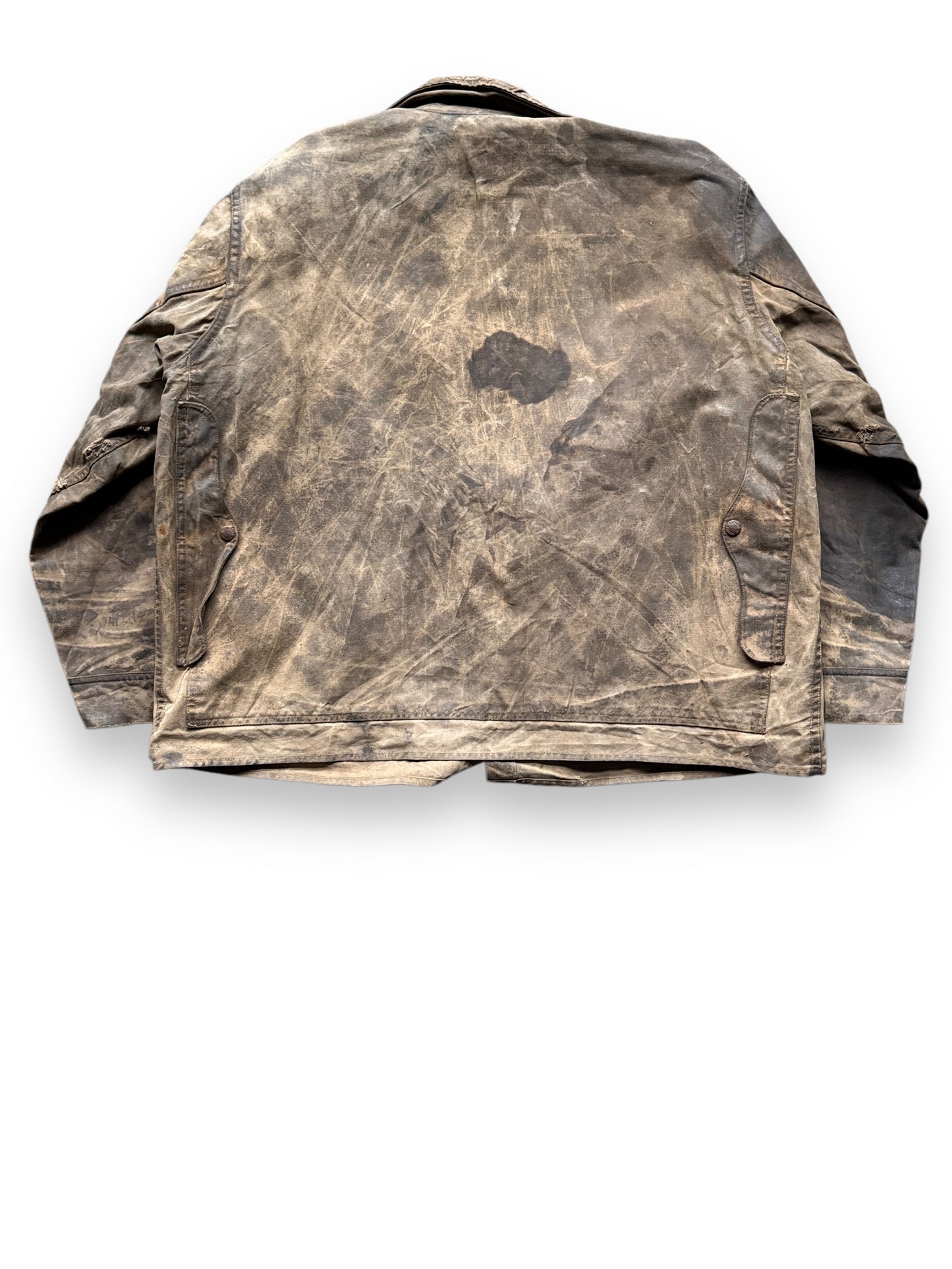 Rear View of Distressed Vintage Union Made Filson Tin Cruiser SZ XL