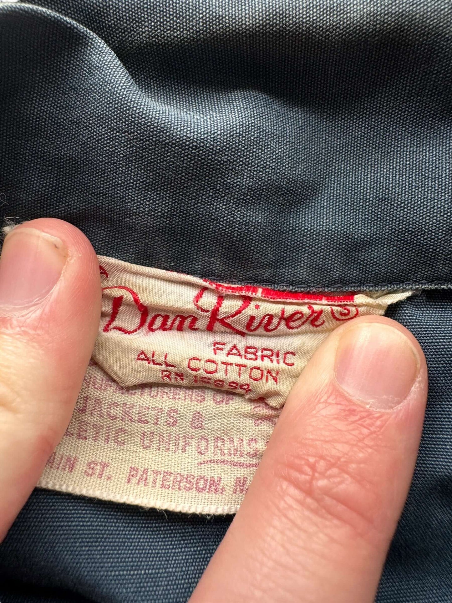 Tag on Vintage Dan River 68 Trojans Jacket SZ S AS IS