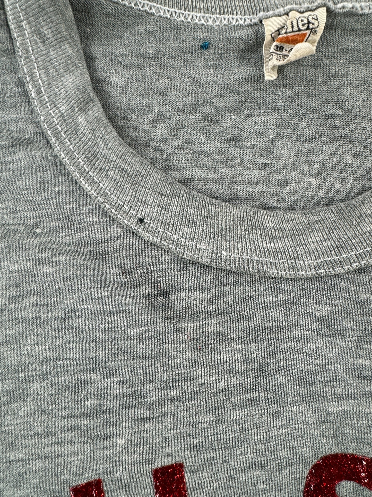 Smudge on Vintage Glitter Print All Star Tee SZ M