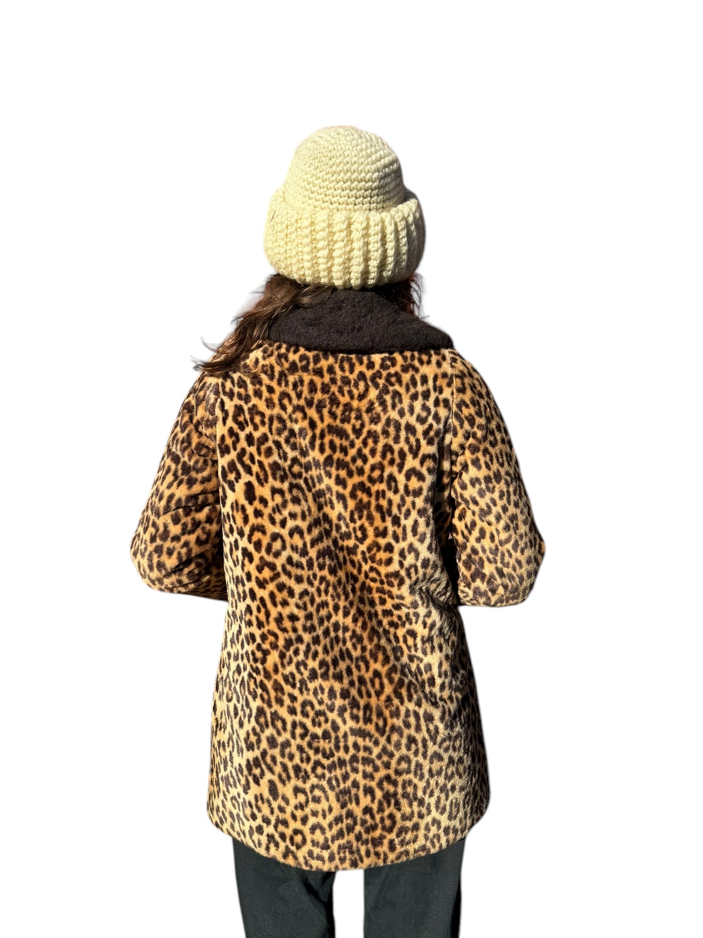 BAck view of 1960s Leopard Coat M