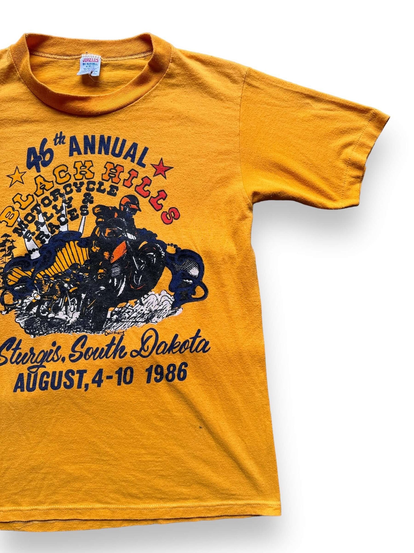Front Left View of Vintage 1986 Sturgis Biker Tee SZ M