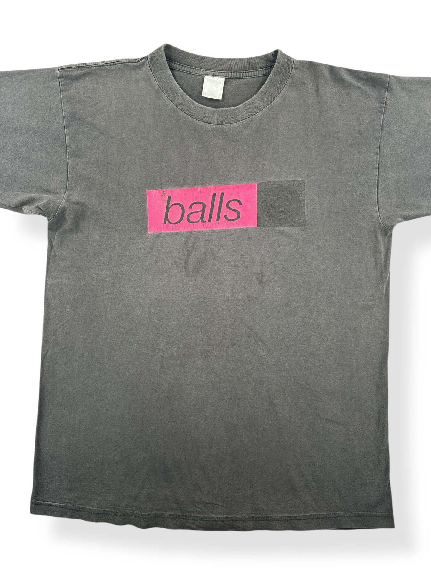 Front Close Up of Vintage Neds Atomic Dustbin Balls Tee SZ L