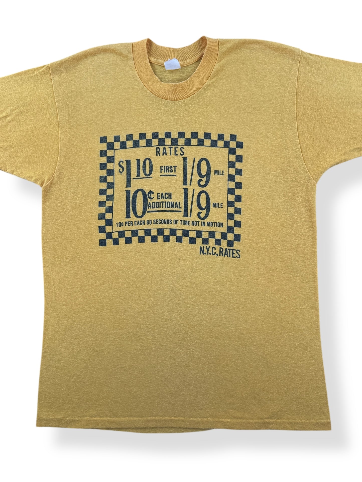 Front Close Up of Vintage Taxi Fare Tee SZ M