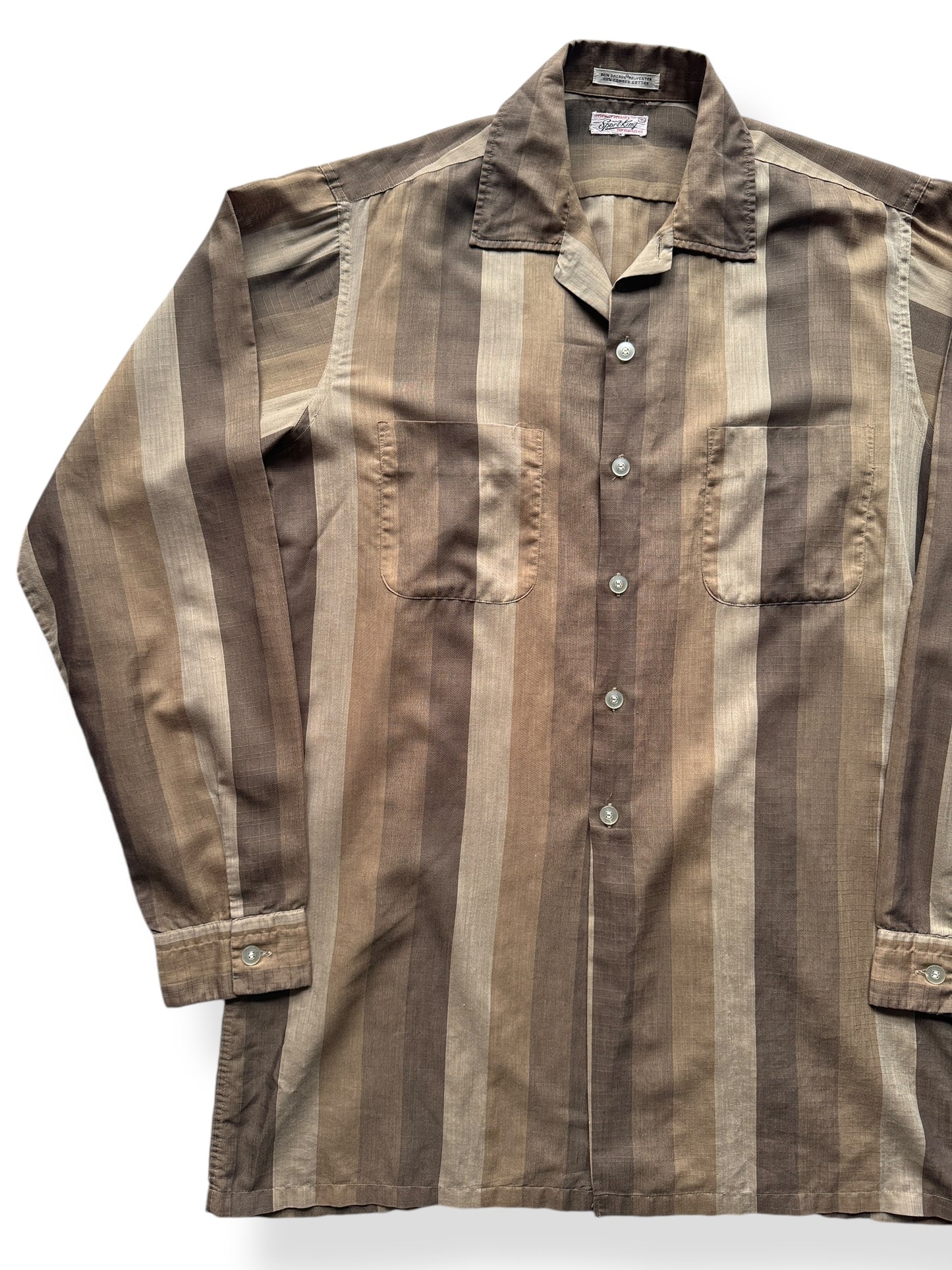 Front Right of Vintage Striped Sportking Shirt SZ M