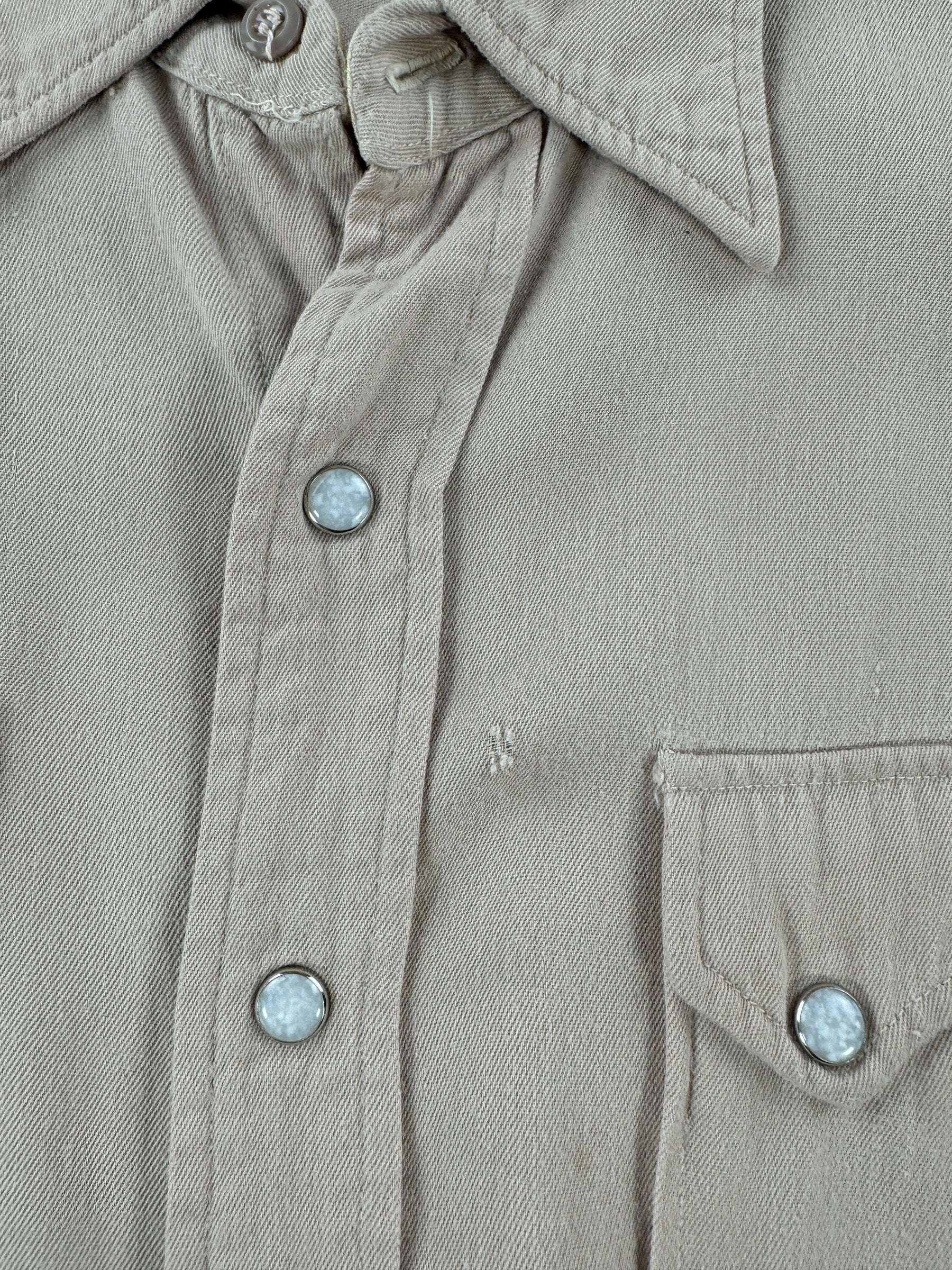 Hole of Vintage Sawtooth Pocket Gabardine Pearl Snap Shirt SZ M