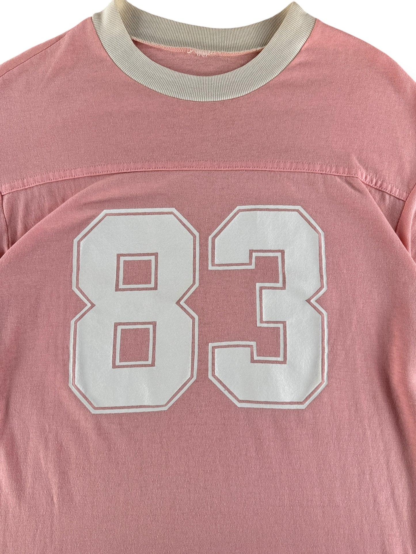 Front Graphic of Vintage Pink "83" Jersey SZ M