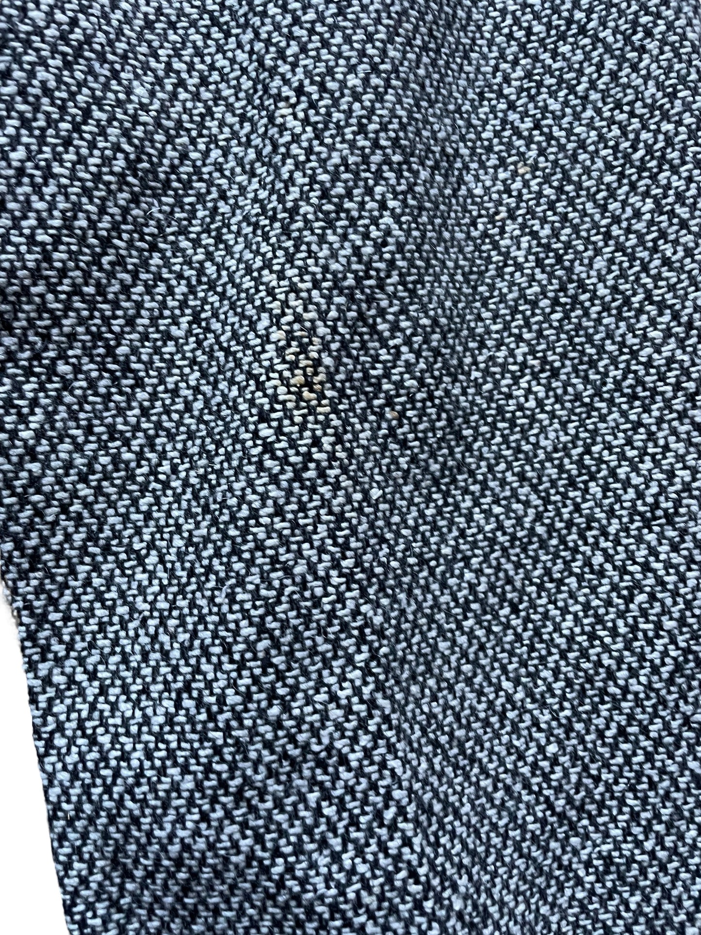Slight stain back right leg of Vintage 1970s Deadstock Wool Blend Tweed Trousers W30 | Barn Owl Vintage Seattle | Vintage Trousers