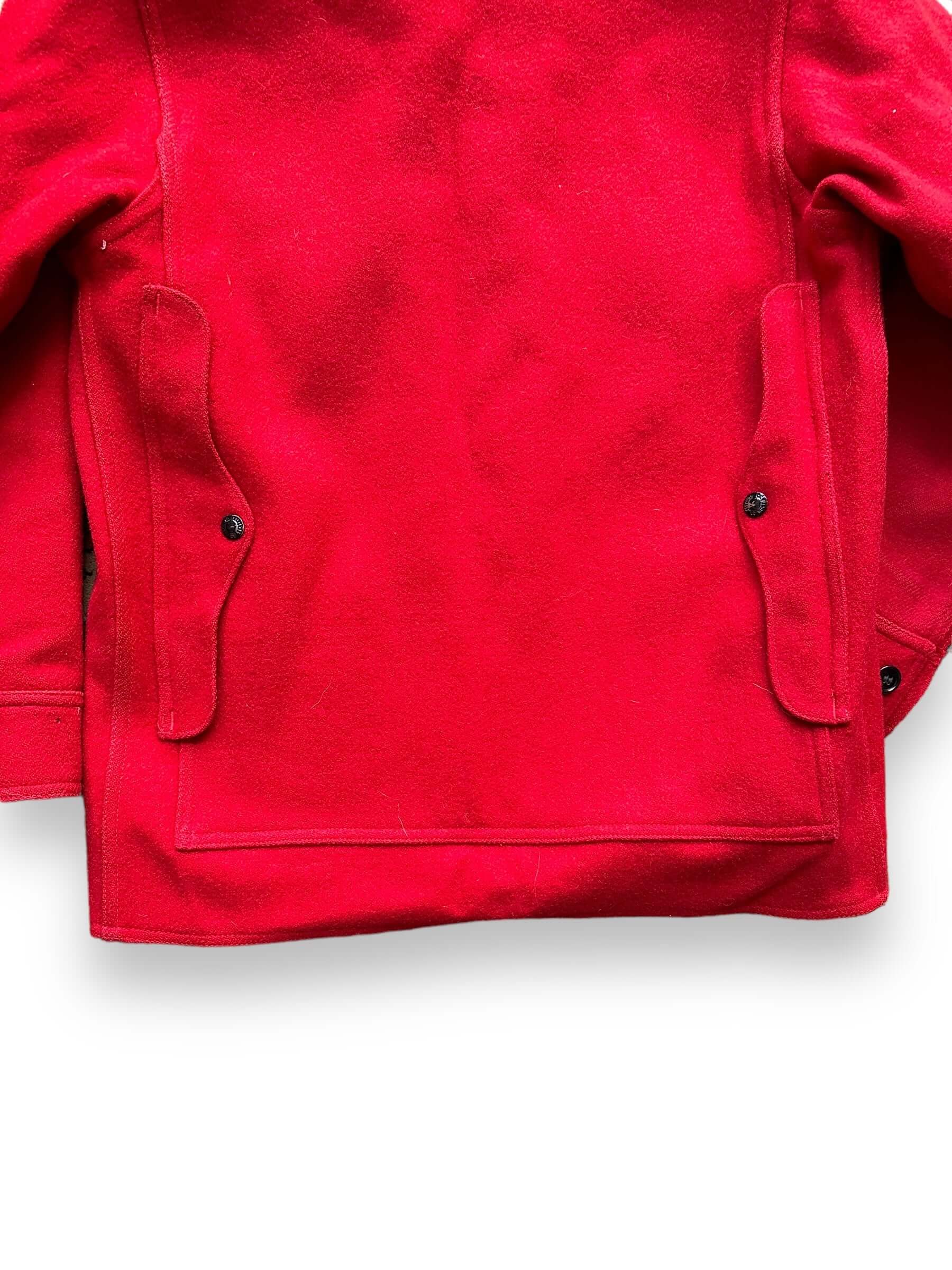 Lower Rear View of Vintage Union Made Filson Scarlet Cruiser SZ 40 | Vintage Filson Seattle Workwear | Vintage Workwear Seattle