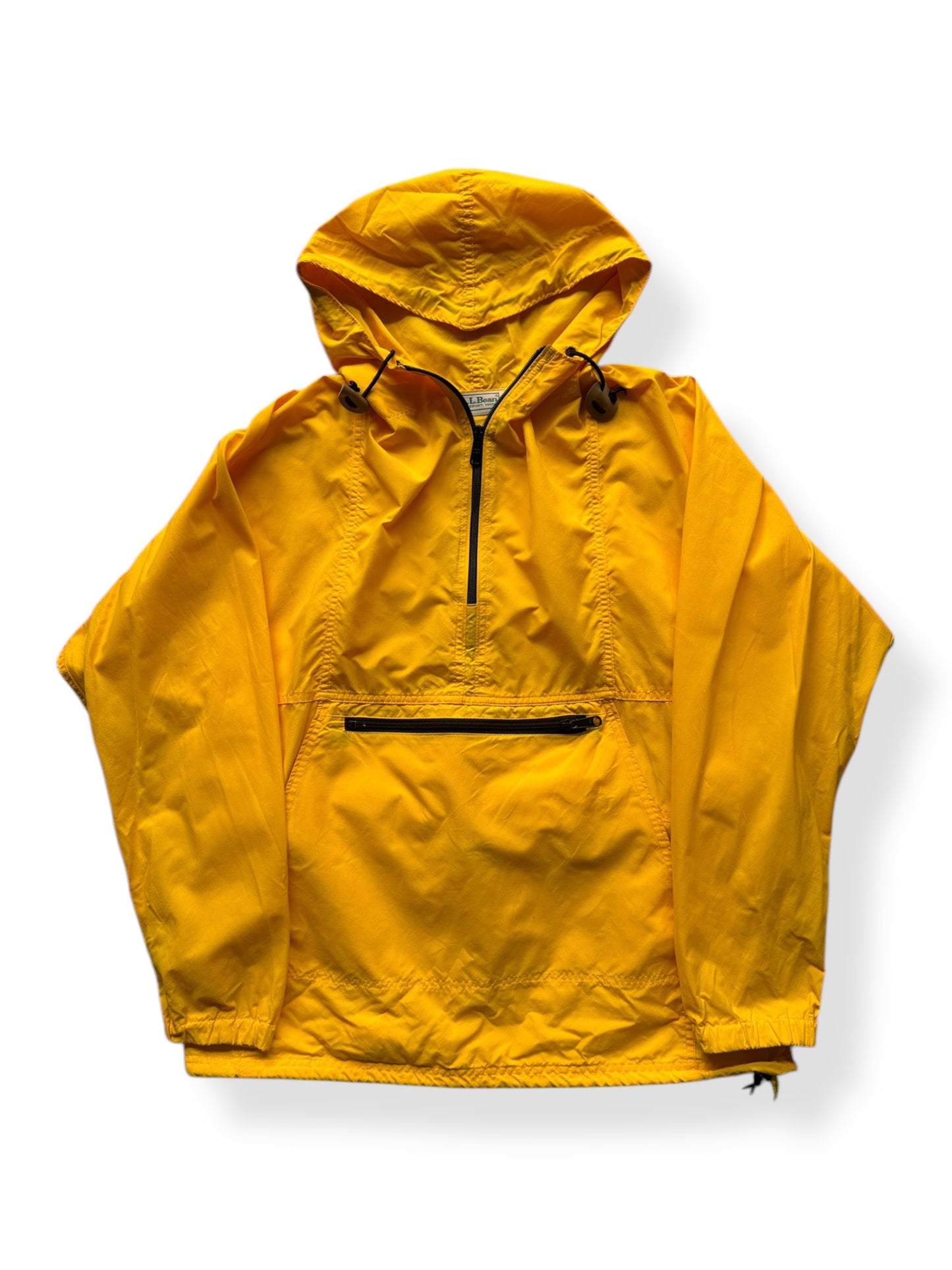 Front of Vintage LL Bean Yellow Pullover Anorak SZ M