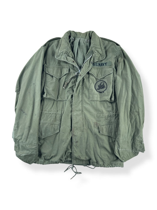 Front of Vintage Seabees M65 Field Jacket SZ M AS IS