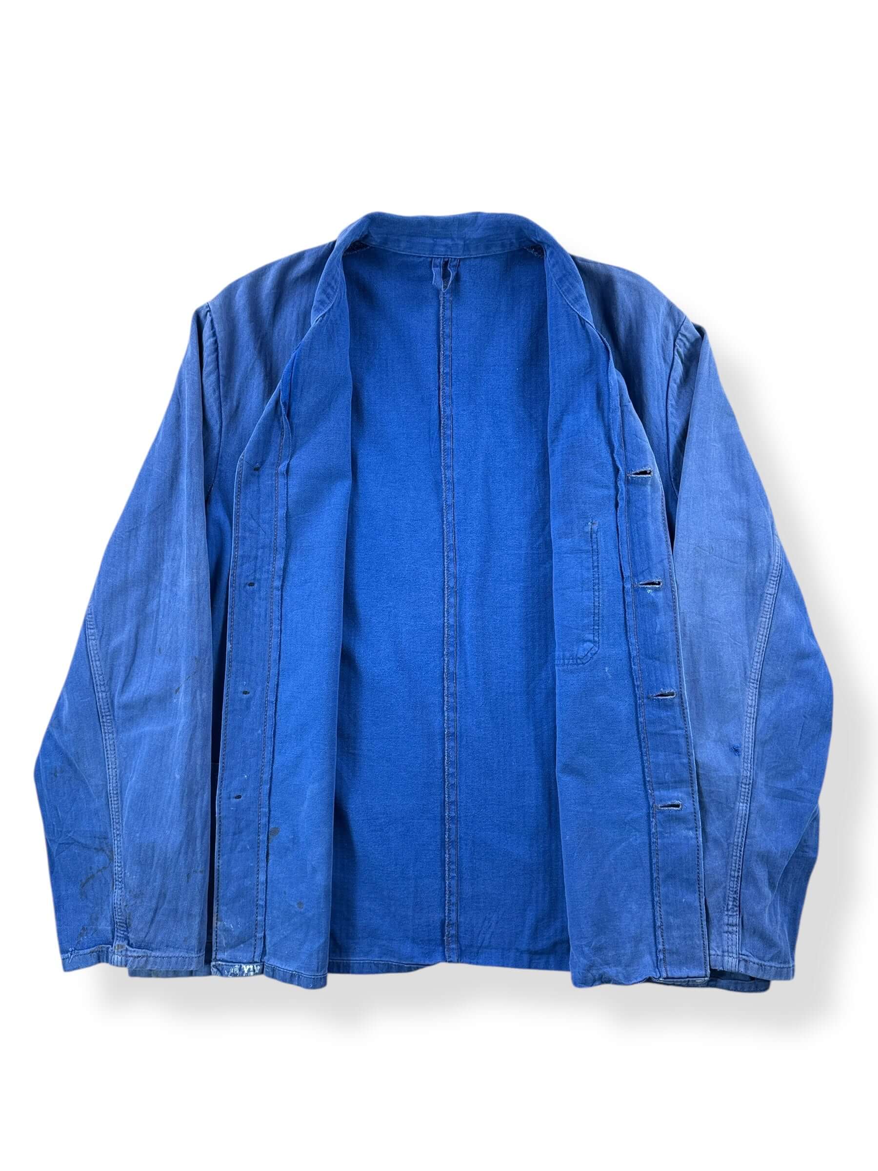 Inside of Vintage Perfectly Faded HBT French Chore Coat SZ XL