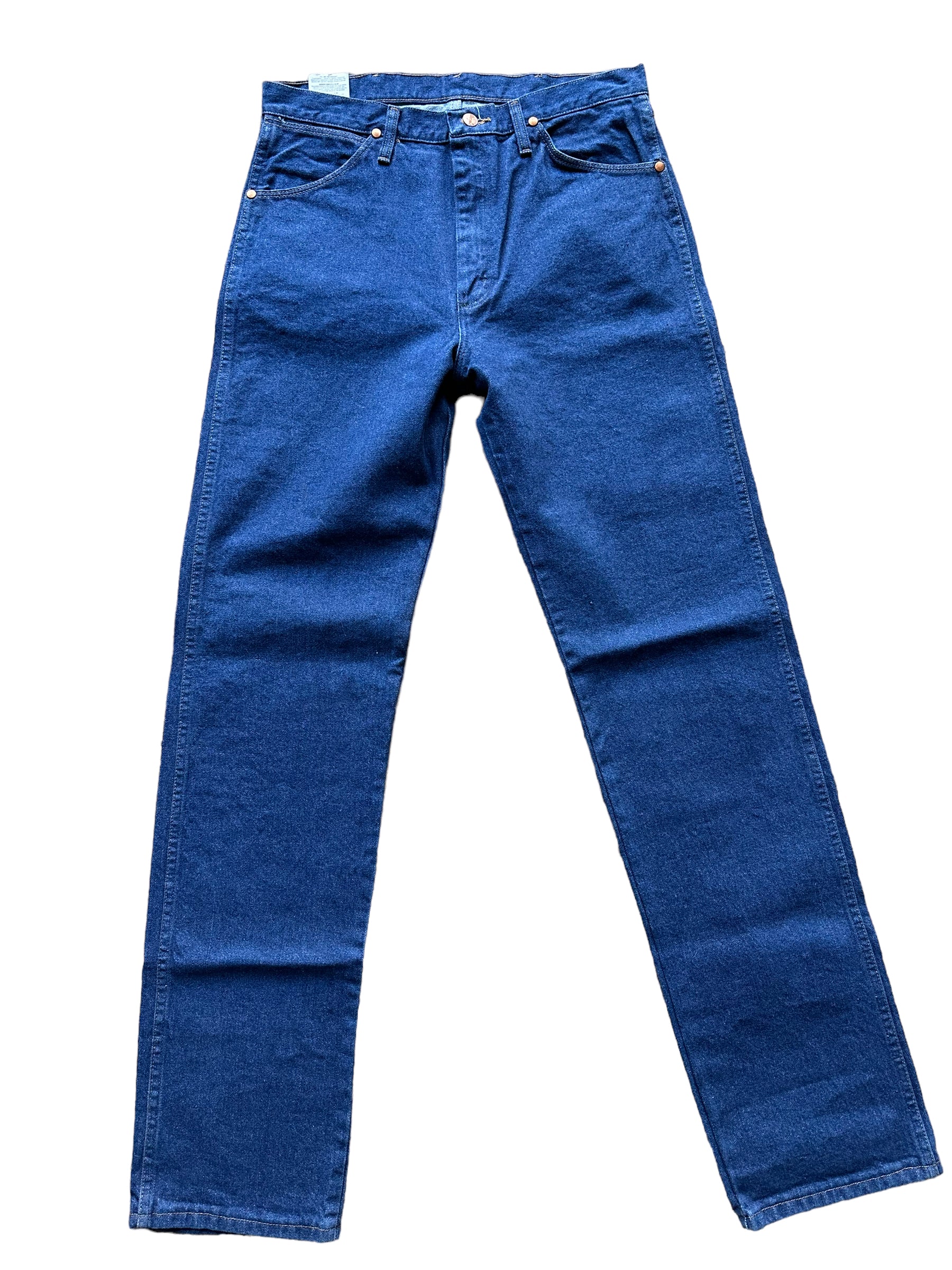 Full front view wof Vintage 90s Deadstock Wrangler Cowboy Cut Denim 33x36 | Seattle Vintage Jeans | Barn Owl Vintage