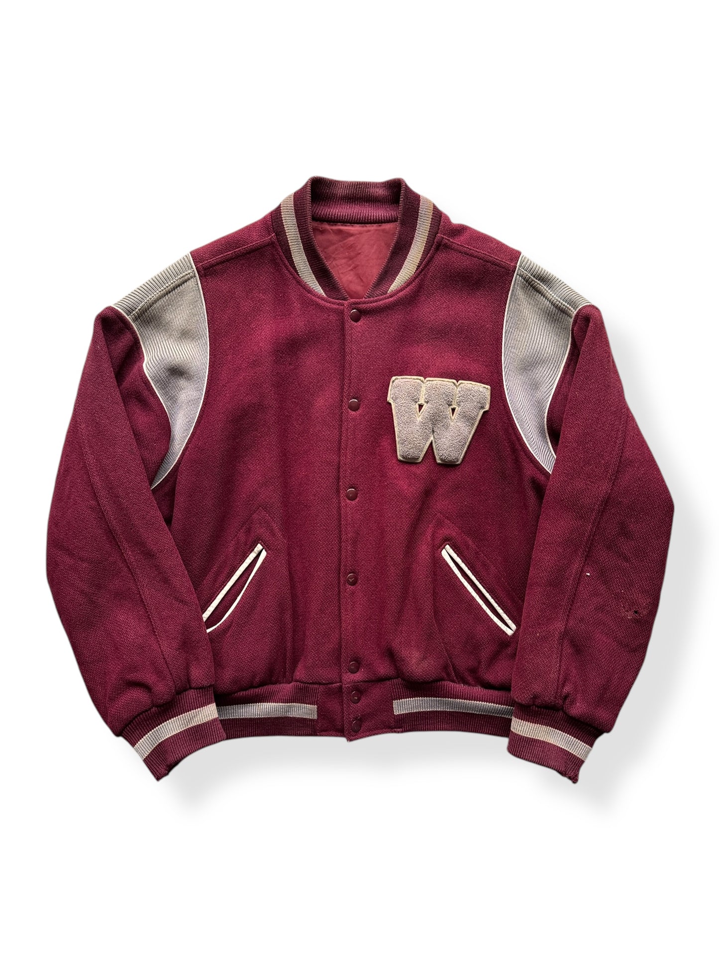 Front of Vintage W Varsity Jacket SZ XXL
