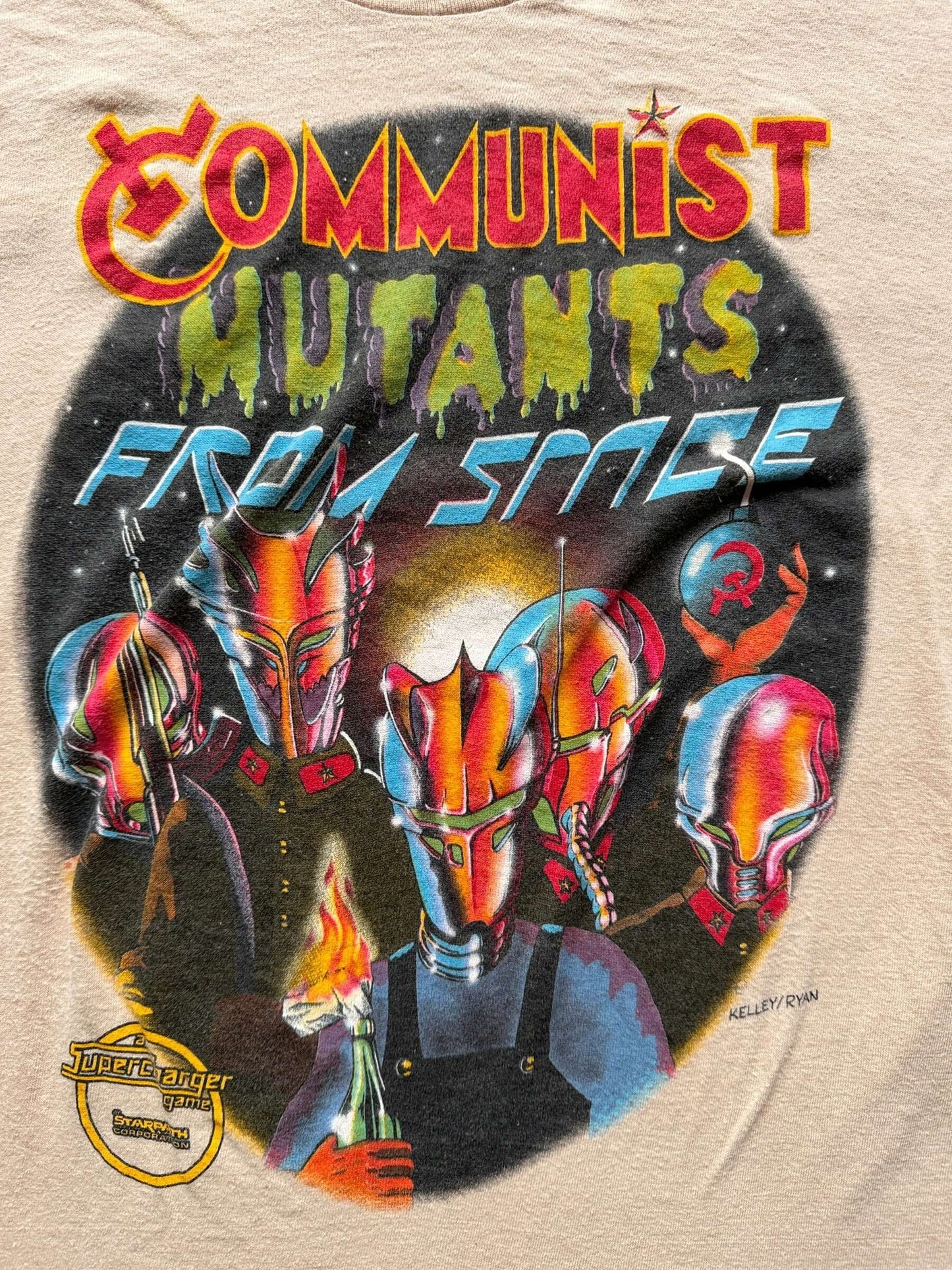 Front Graphic of Vintage Atari 2600 Communist Mutants Tee SZ M