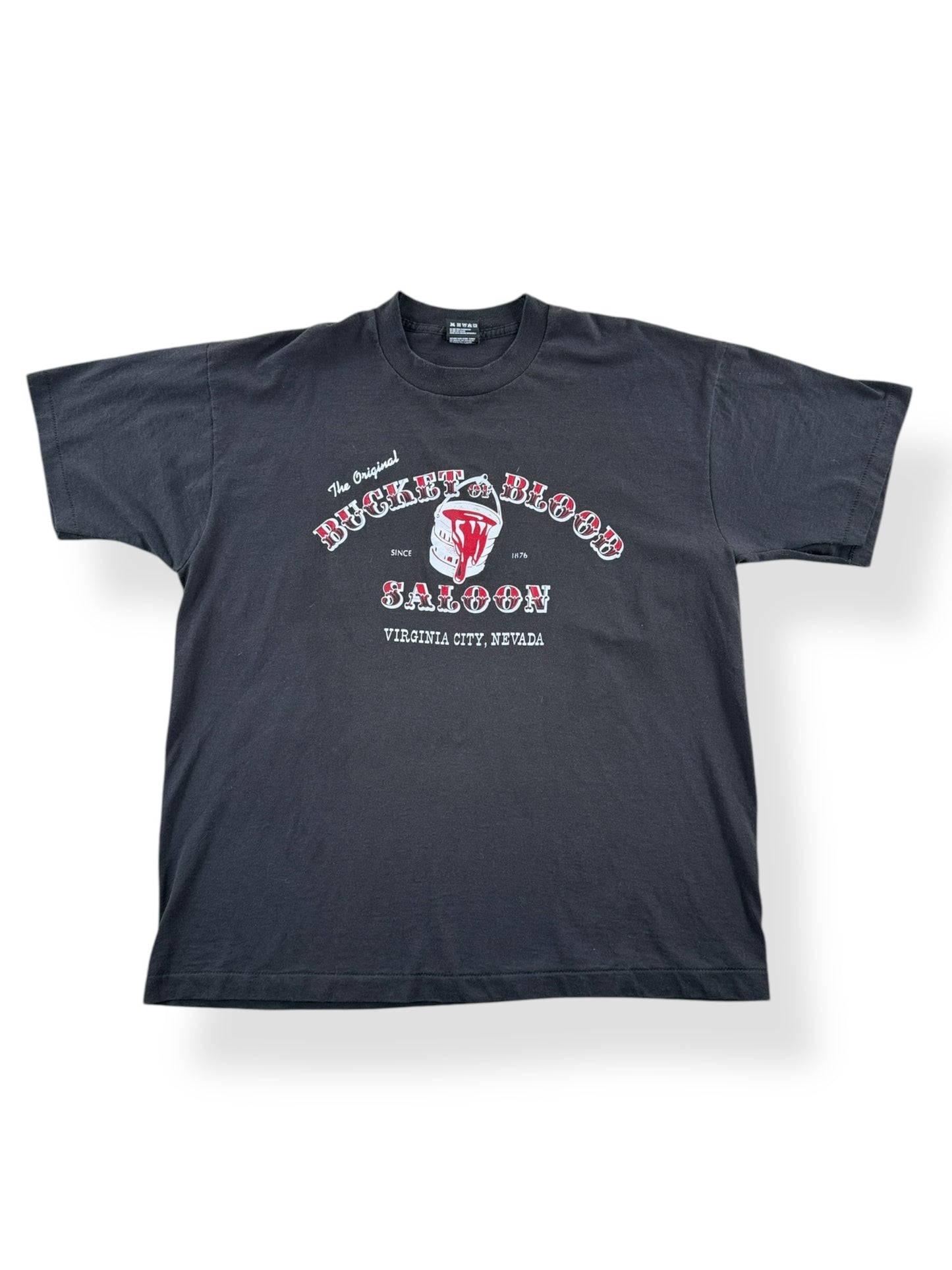 Front of Vintage Bucket of Blood Nevada Tee SZ XL