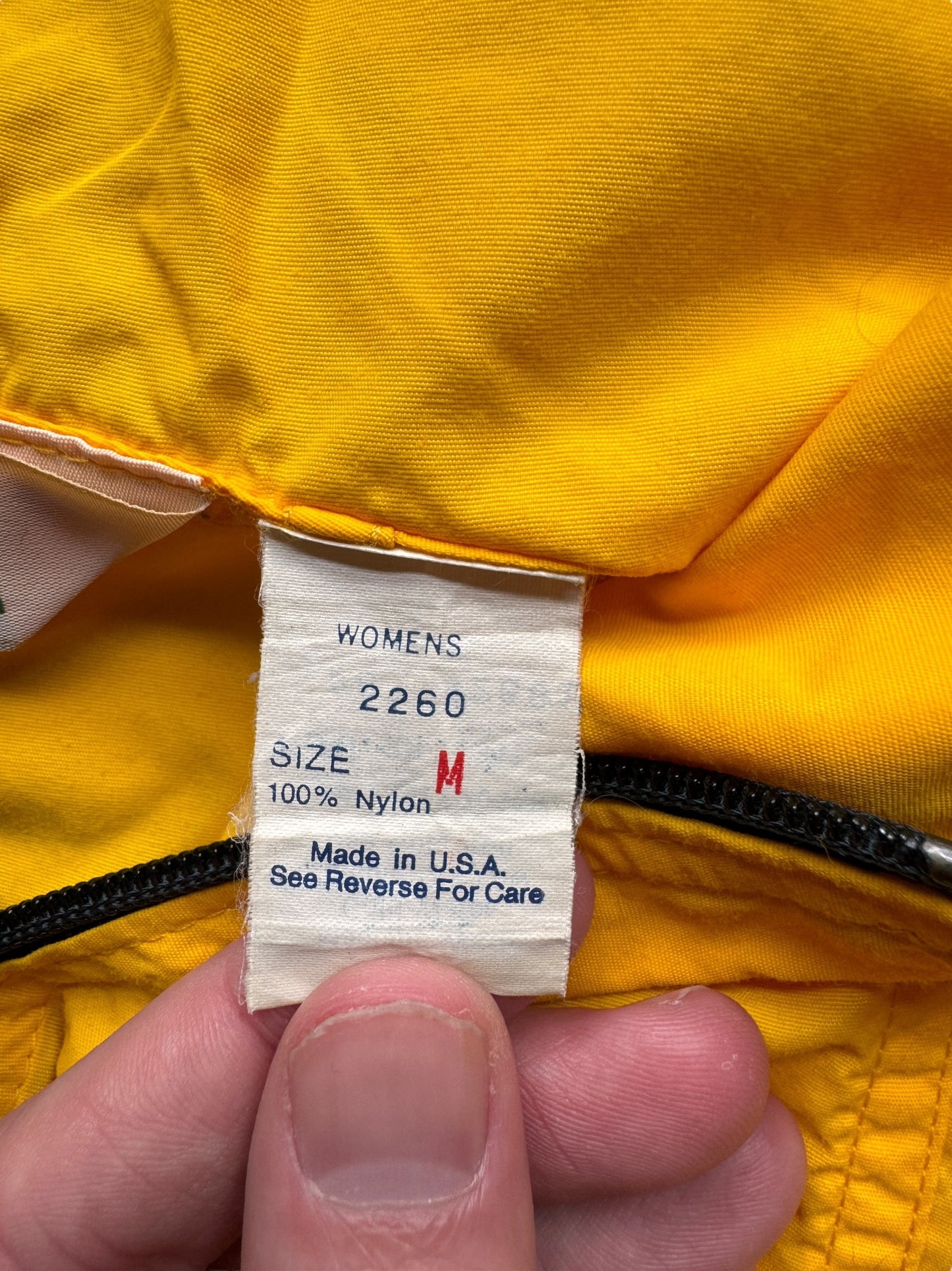 Tag on Vintage LL Bean Yellow Pullover Anorak SZ M