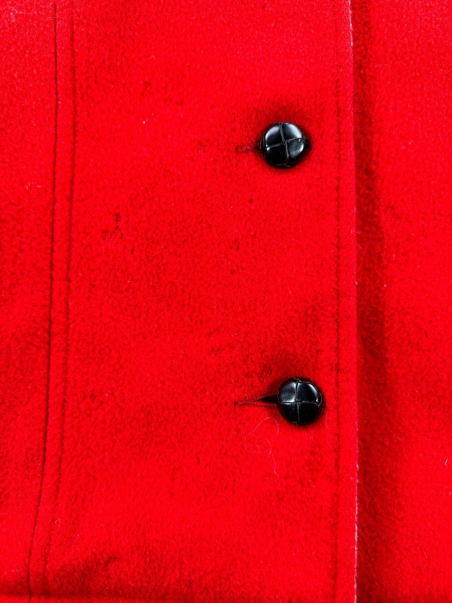 Moth Damage on Vintage Mackintosh Little Red Riding Hood Coat SZ M