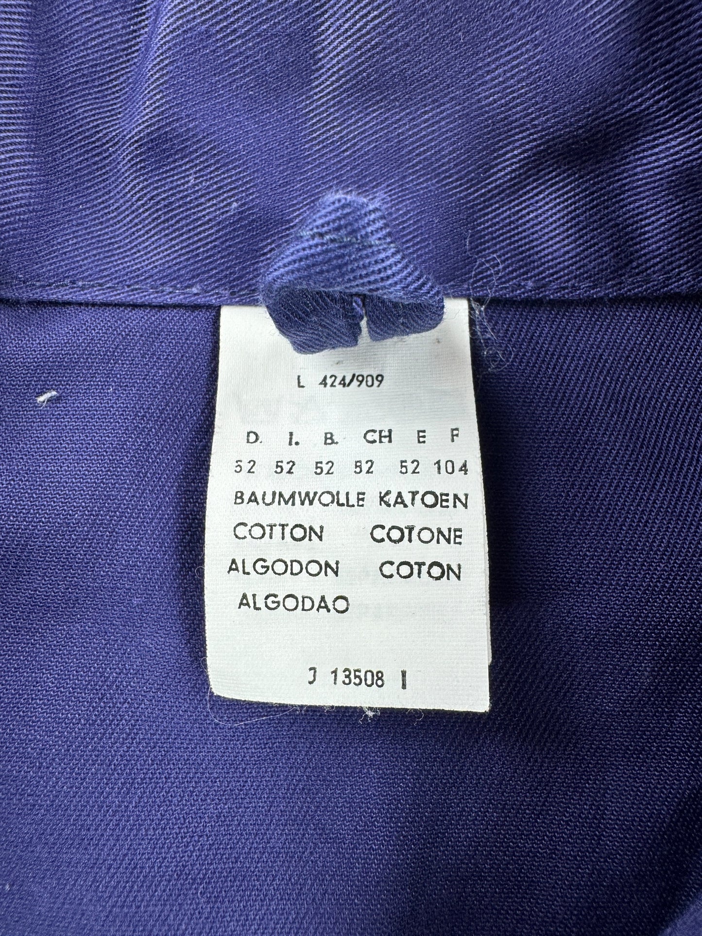Tag on Vintage Dark Purple French Chore Coat SZ L