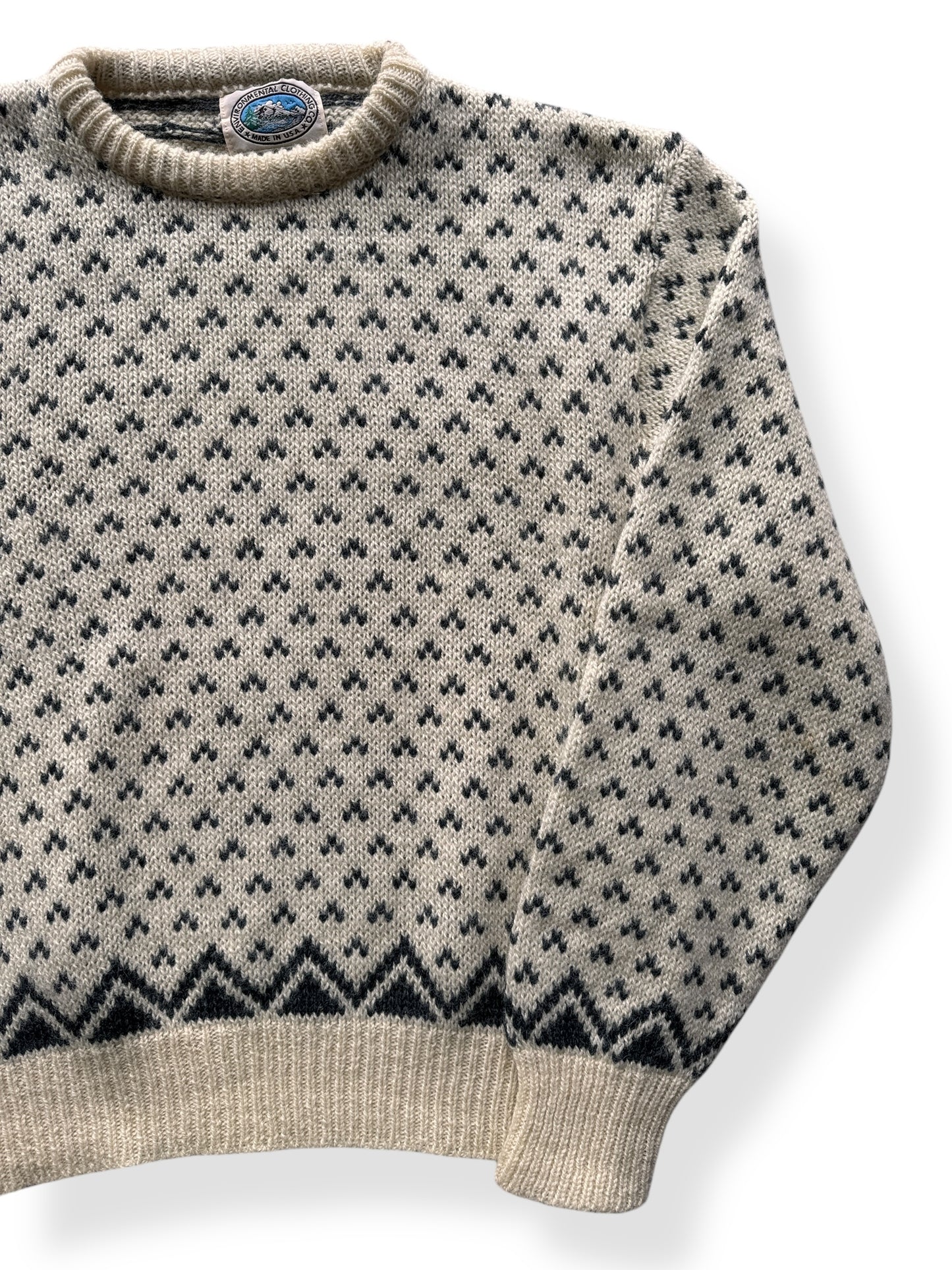 Front Left of Vintage Environmental Clothing Co Knit Sweater SZ XL