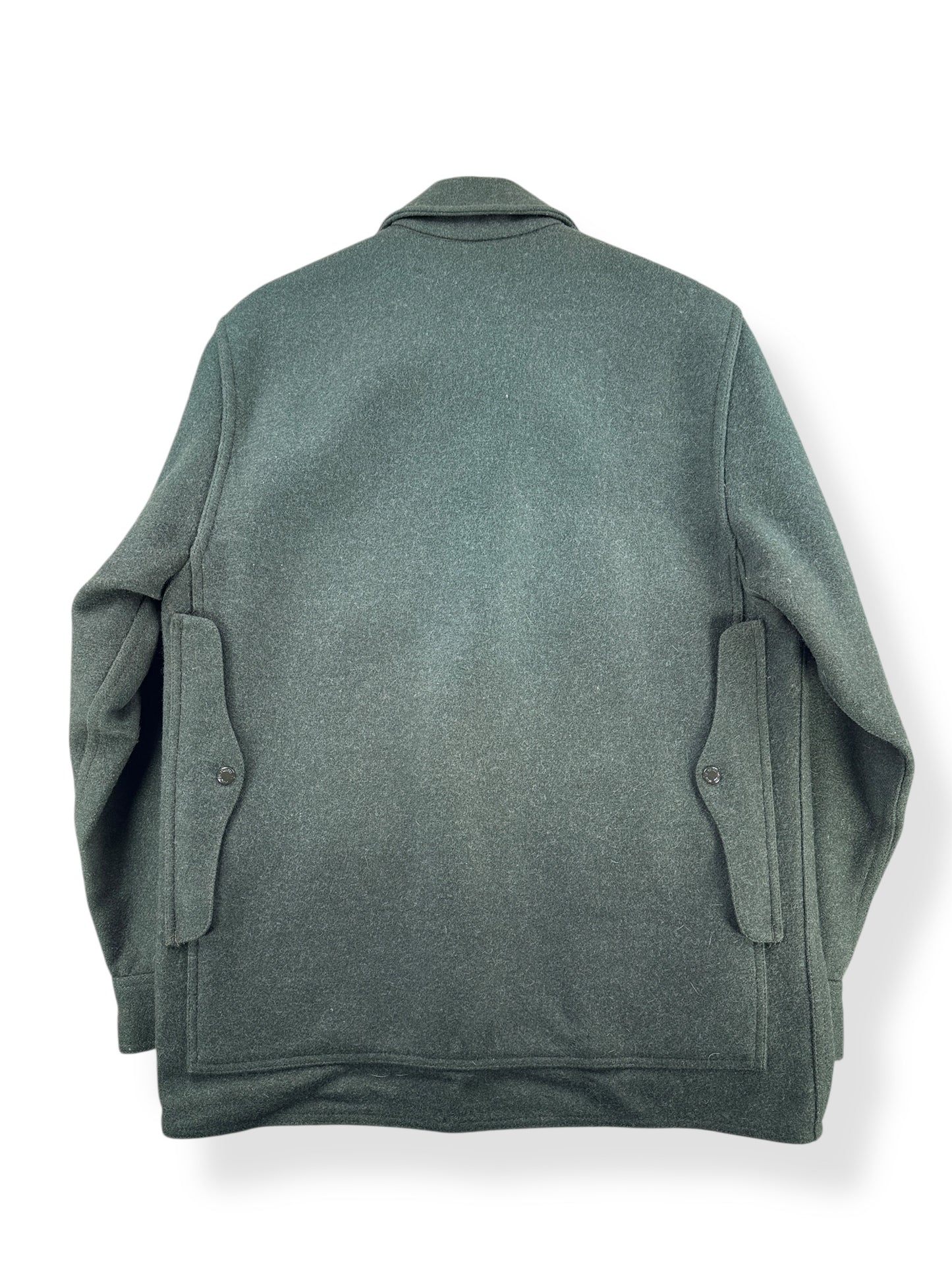 Back of Vintage Filson Forest Green Mackinaw Wool Cruiser Jacket SZ 44