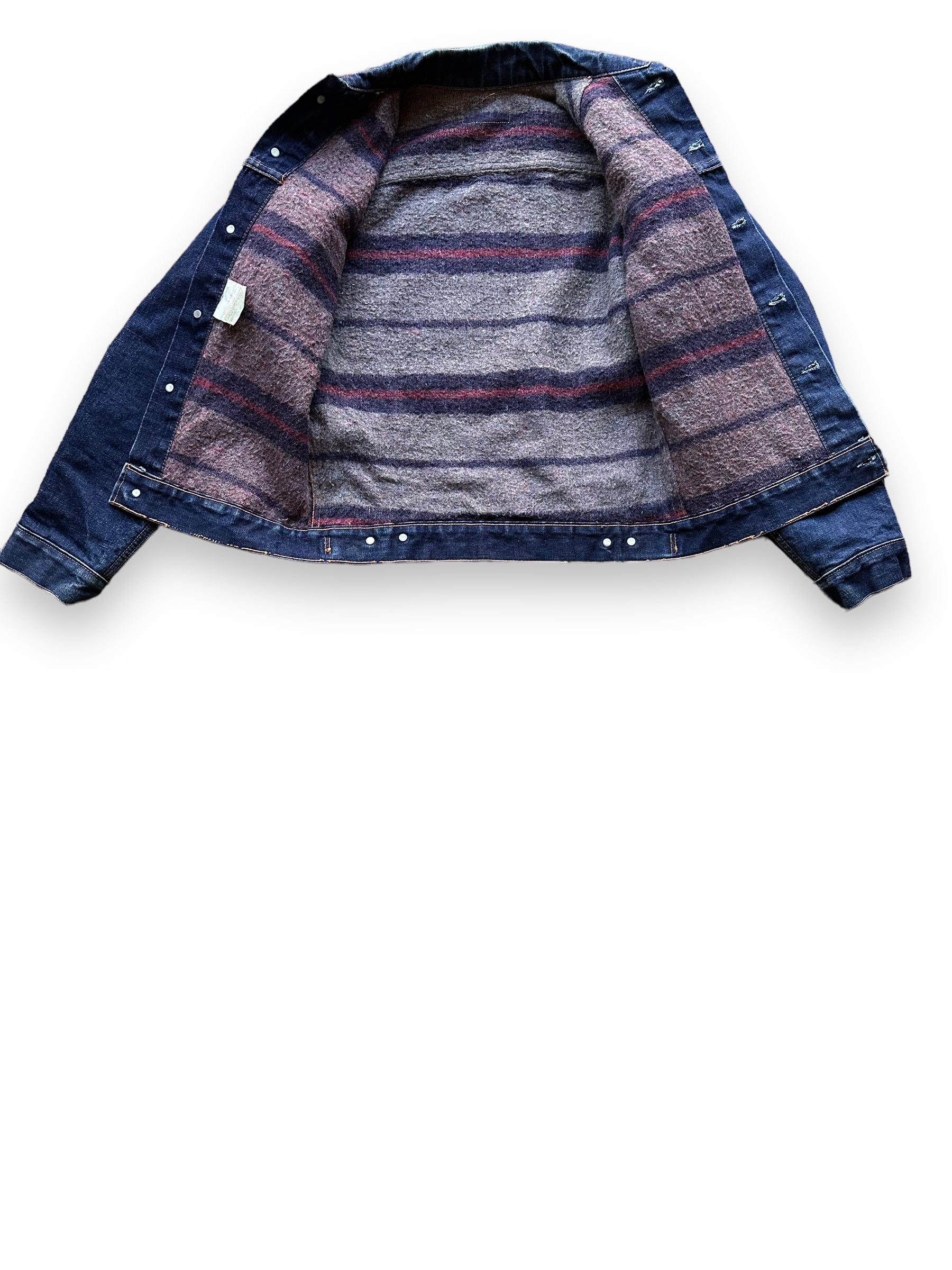 Troyset Blanket Lining View on Vintage Levi's Big E Blanket Lined Type III Trucker SZ S | Vintage Denim Workwear Seattle | Seattle Vintage Denim