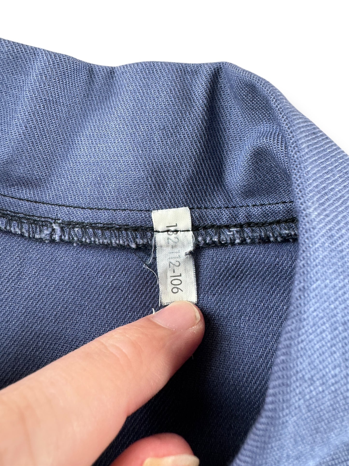 Tag on Vintage Greyish Blue French Chore Coat SZ L