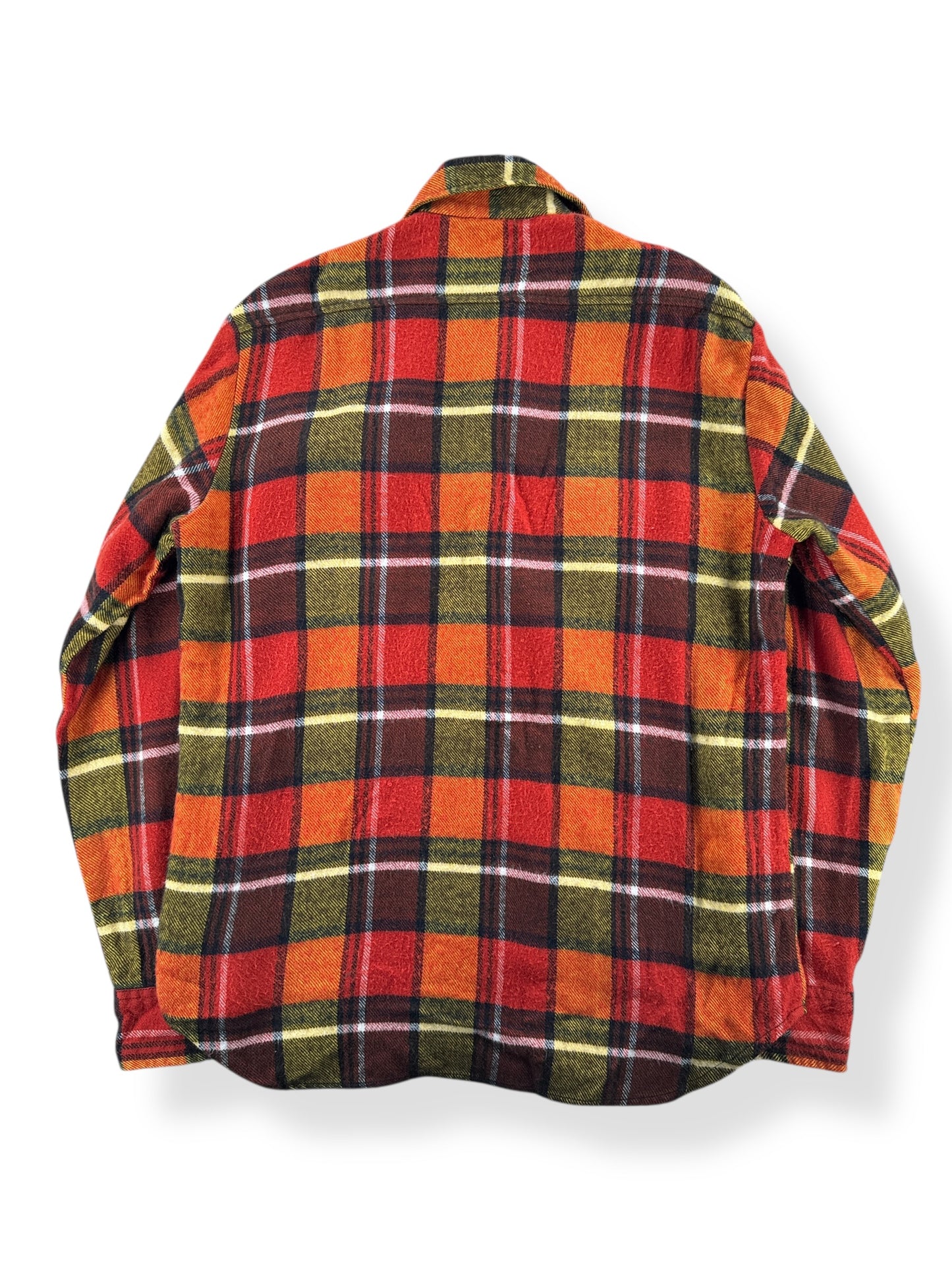 Back of Vintage Montgomery Ward Acrylic Flannel SZ M