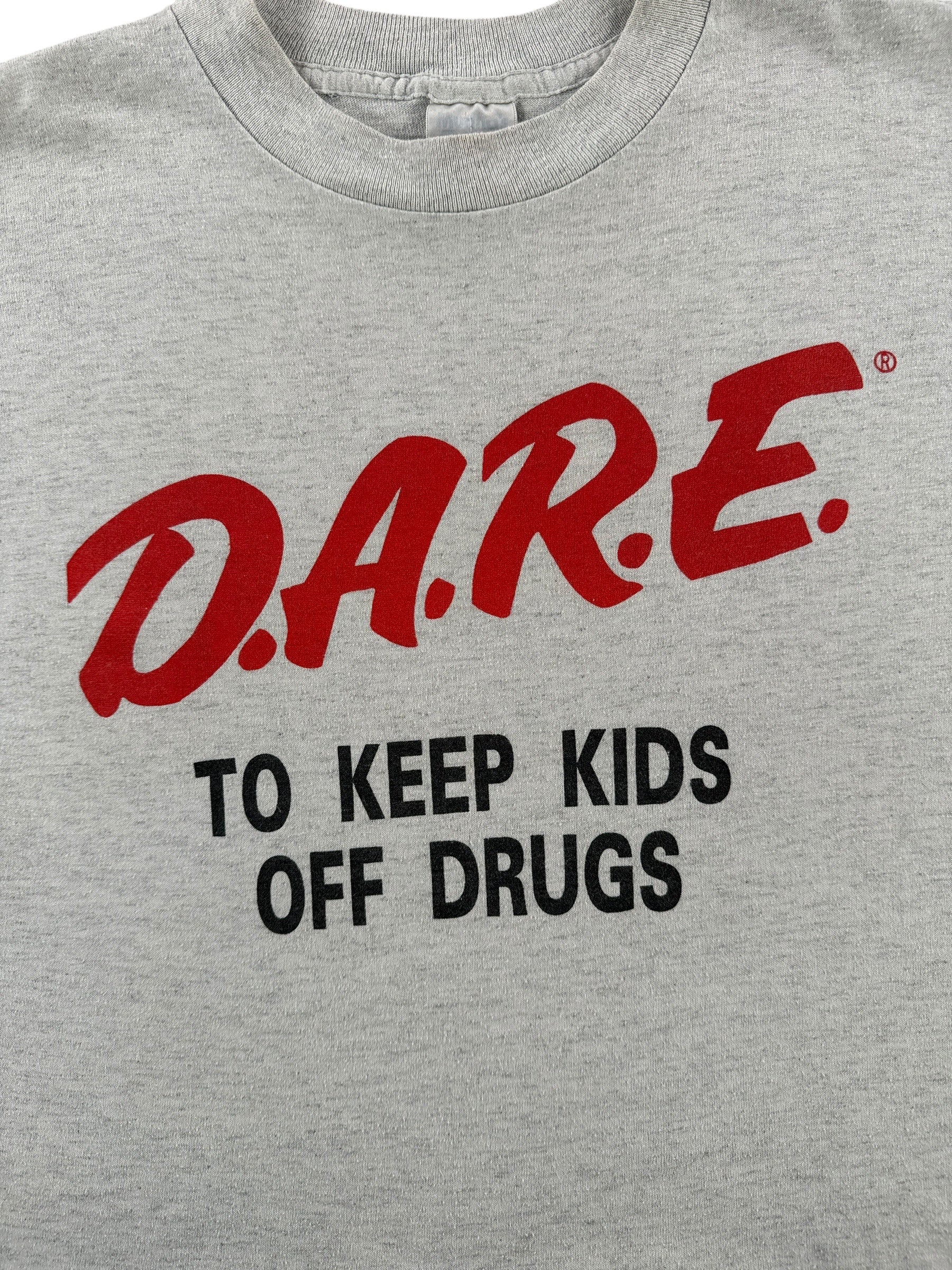 Front Graphic of Vintage DARE Crop Top Tee SZ M