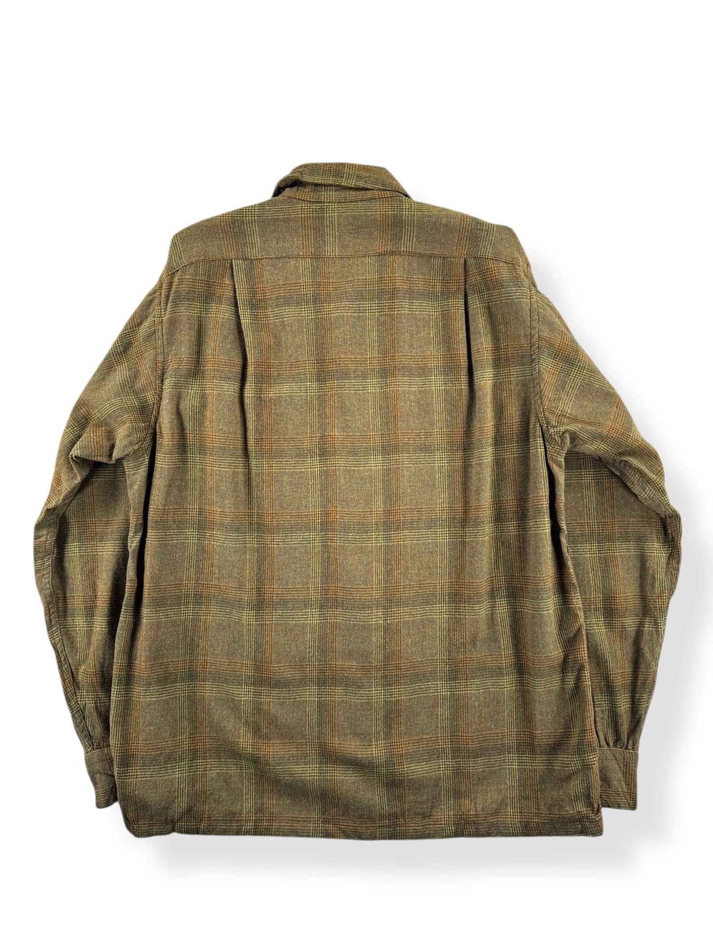 Back of Vintage Earth Tone Pendleton Board Shirt SZ M