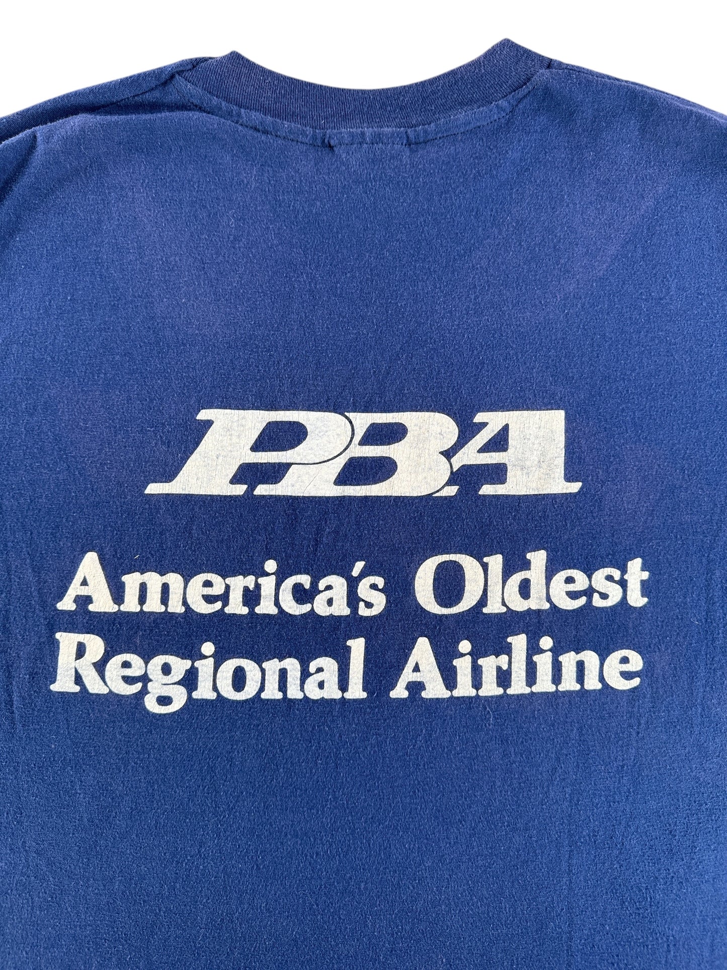 Back Graphic of Vintage Provincetown Boston Airlines Tee SZ M