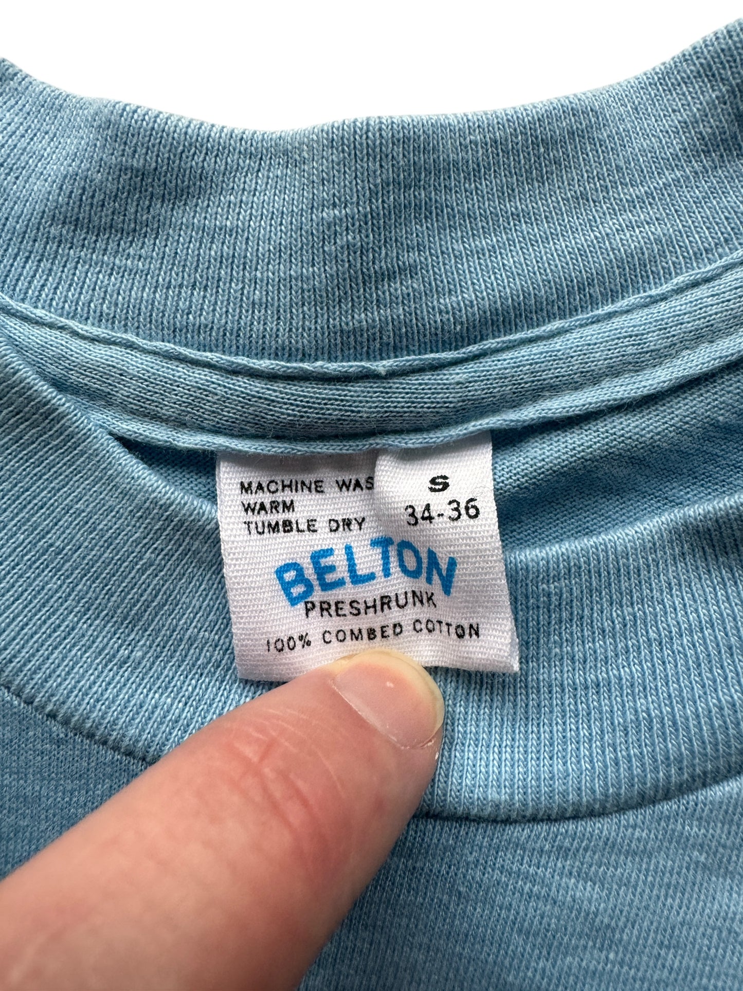 Tag on Vintage Russell Heather Grey Blank Tee SZ L