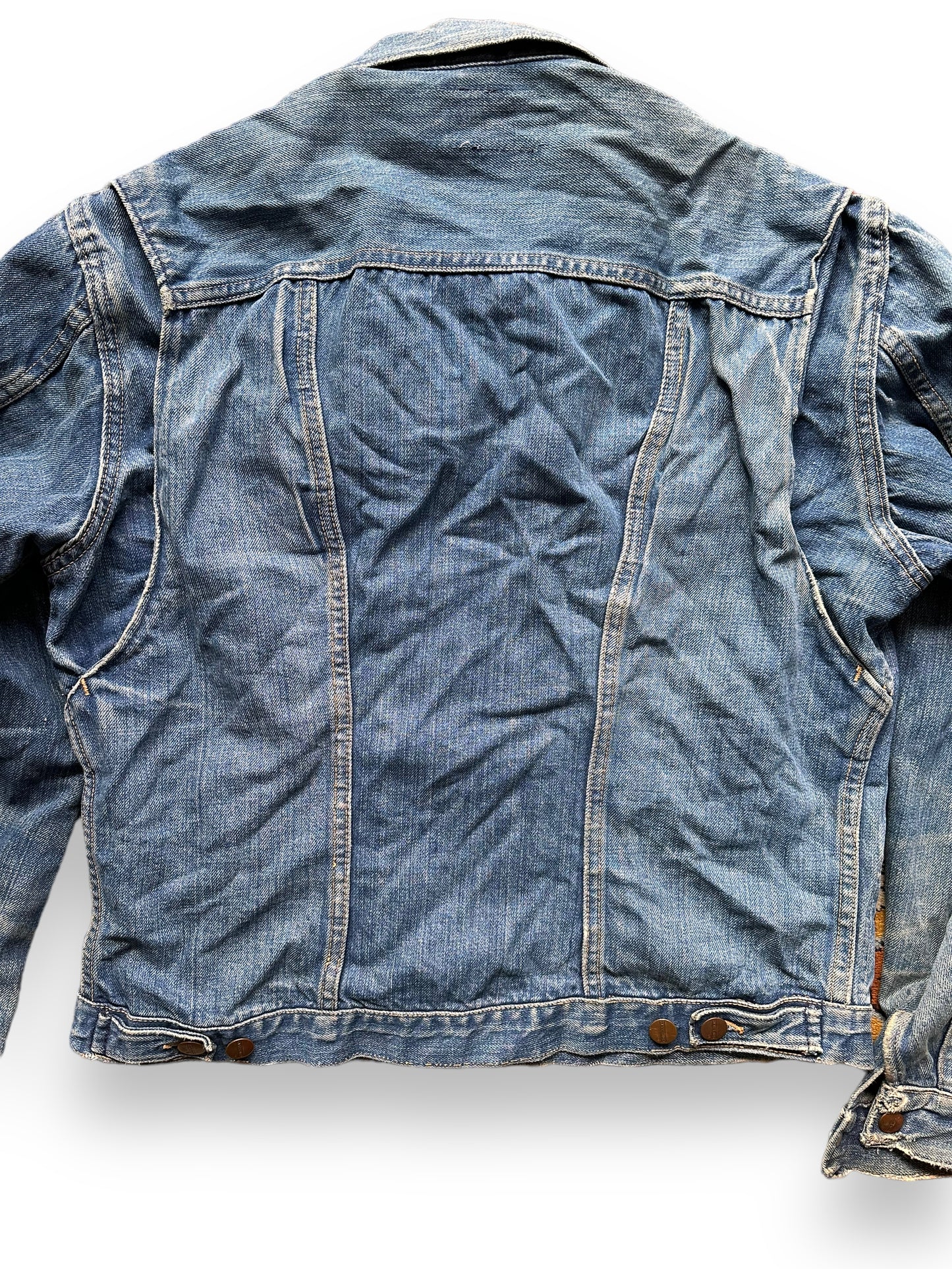 Rear Detail on Vintage Maverick Blue Bell MJZ Denim Jacket SZ 40 | Vintage Denim Jacket Seattle | Barn Owl Seattle