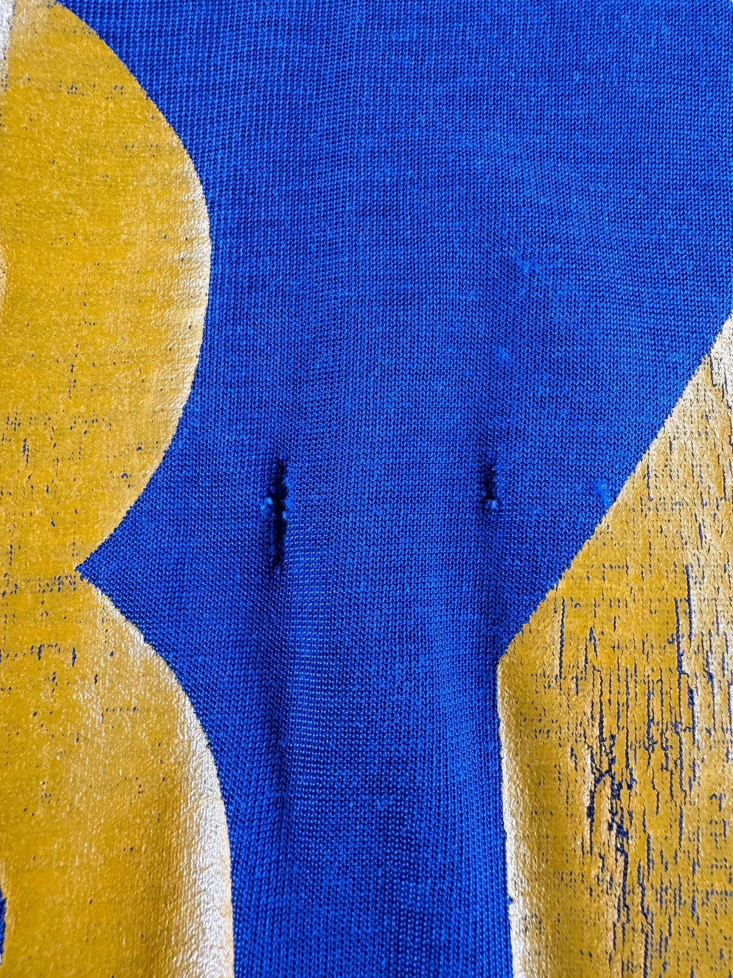 Hole on Vintage Blue Yellow Durene 84 Jersey SZ XXL