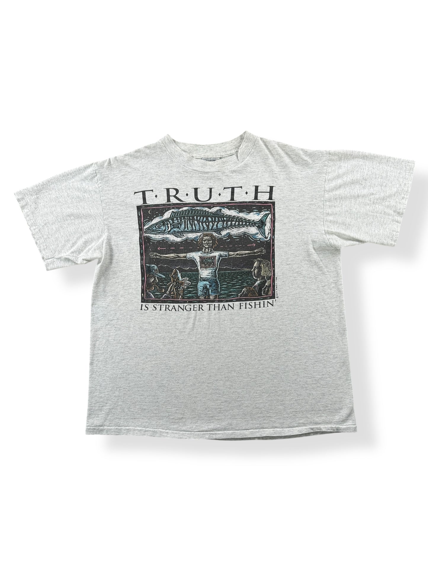 Front of Vintage Ray Troll Truth is Stranger Tee SZ L